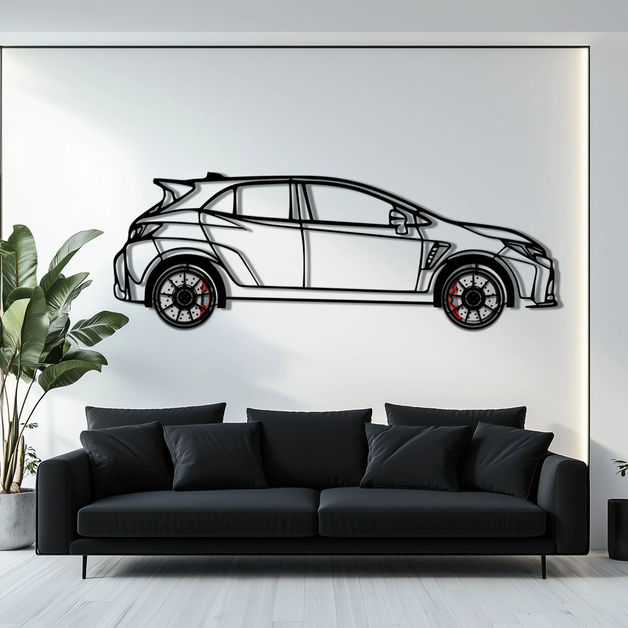 Toyota GR Corolla Metal Car Wall Art with Rotating Wheels - Rally-Inspired Hot Hatch Silhouette - Interactive JDM Automotive Decor - KAFMEKA158 - Image 7
