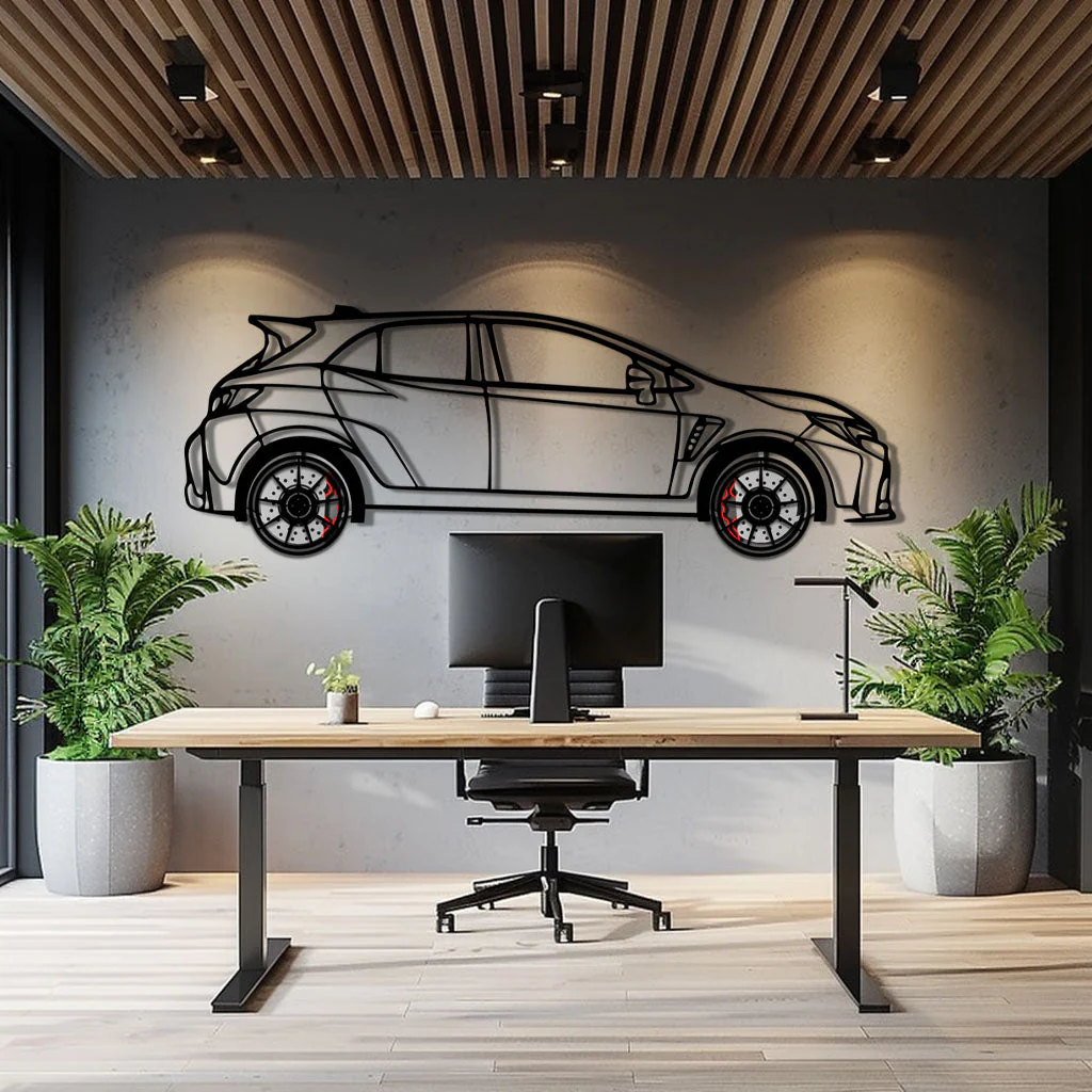 Toyota GR Corolla Metal Car Wall Art with Rotating Wheels - Rally-Inspired Hot Hatch Silhouette - Interactive JDM Automotive Decor - KAFMEKA158 - Image 9