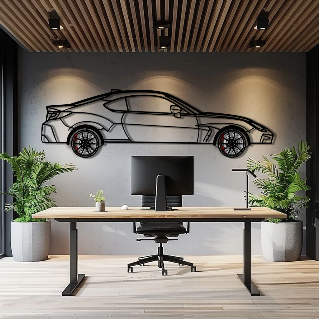 Toyota GR86 Metal Car Wall Art with Rotating Wheels - Modern JDM Sports Coupe Silhouette - Interactive Automotive Wall Decor - KAFMEKA157 - Image 10
