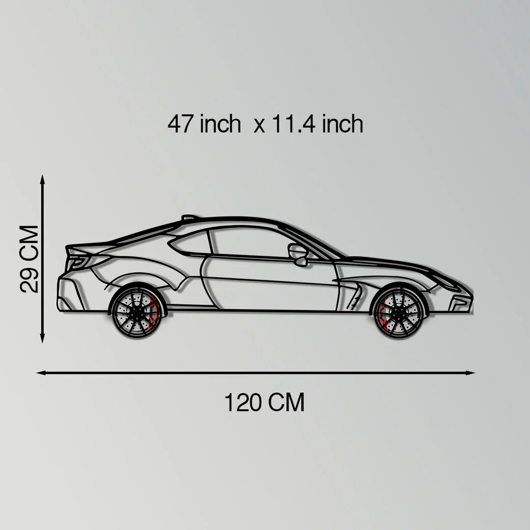 Toyota GR86 Metal Car Wall Art with Rotating Wheels - Modern JDM Sports Coupe Silhouette - Interactive Automotive Wall Decor - KAFMEKA157 - Image 11