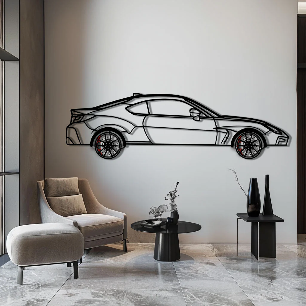 Toyota GR86 Metal Car Wall Art with Rotating Wheels - Modern JDM Sports Coupe Silhouette - Interactive Automotive Wall Decor - KAFMEKA157 - Image 5
