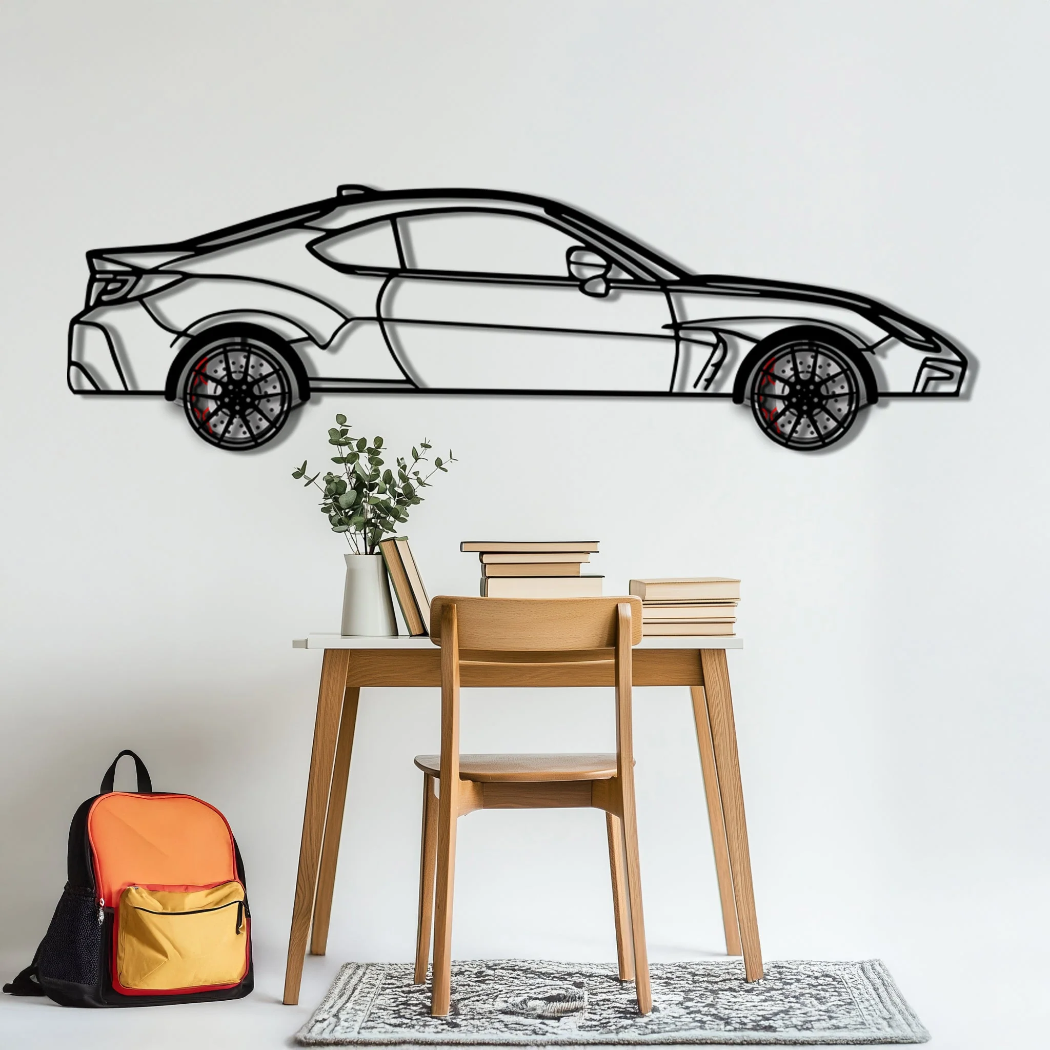 Toyota GR86 Metal Car Wall Art with Rotating Wheels - Modern JDM Sports Coupe Silhouette - Interactive Automotive Wall Decor - KAFMEKA157 - Image 6