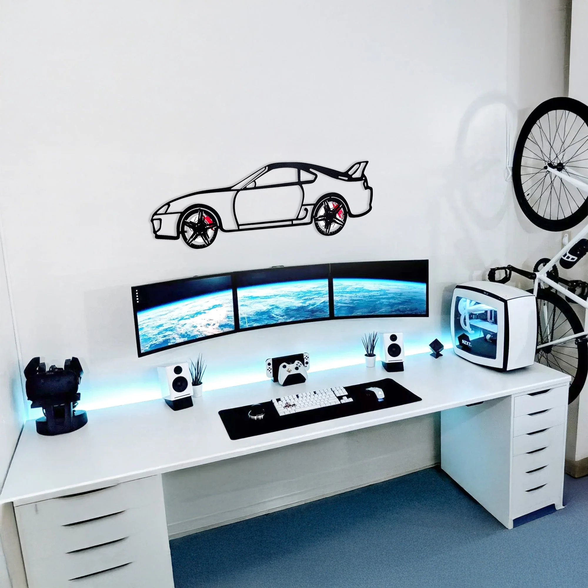 Toyota Supra MK4 Wall Art – JDM Legend Steel Silhouette with Spinning Wheels-KAFMEKA043 - Image 11
