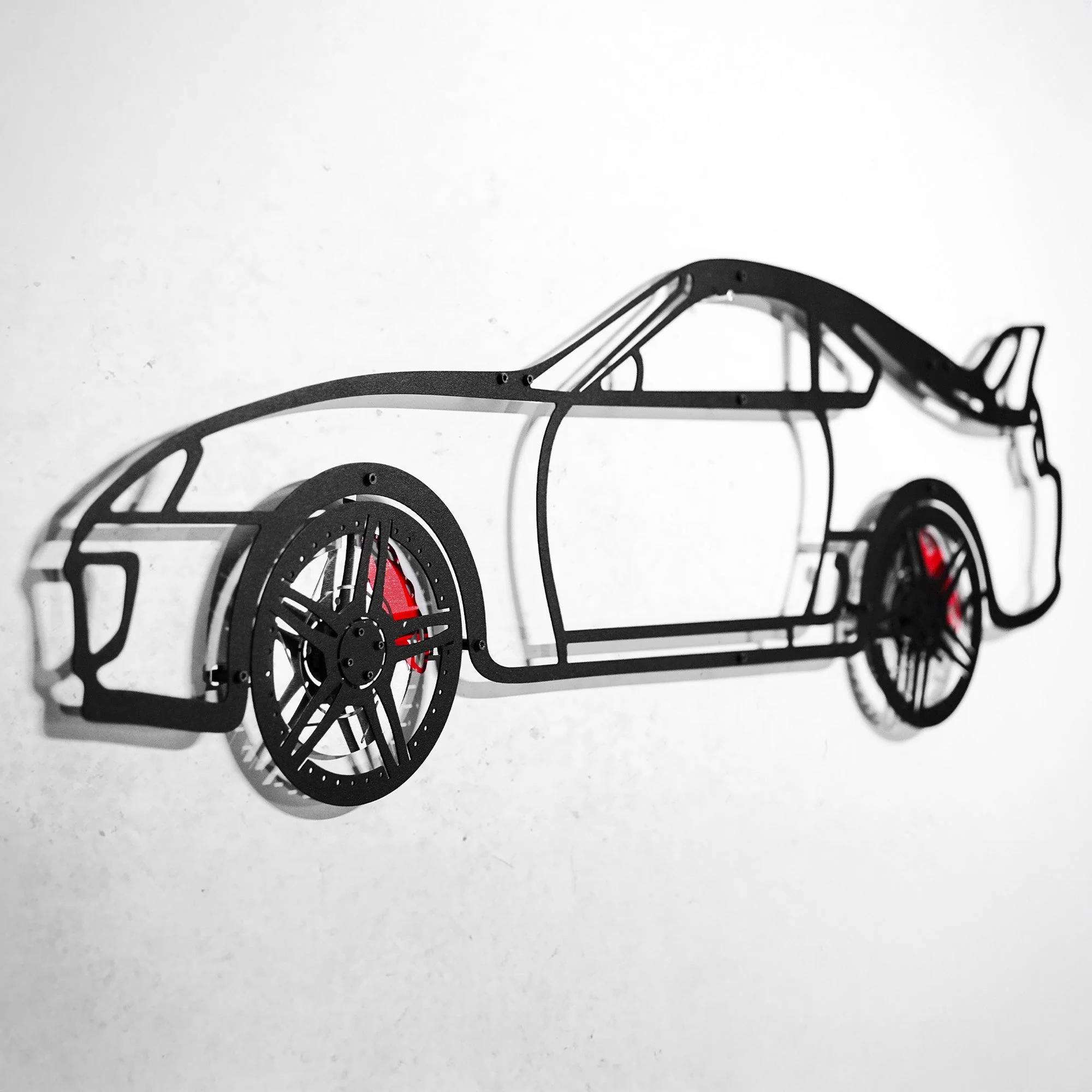 Toyota Supra MK4 Wall Art – JDM Legend Steel Silhouette with Spinning Wheels-KAFMEKA043 - Image 8