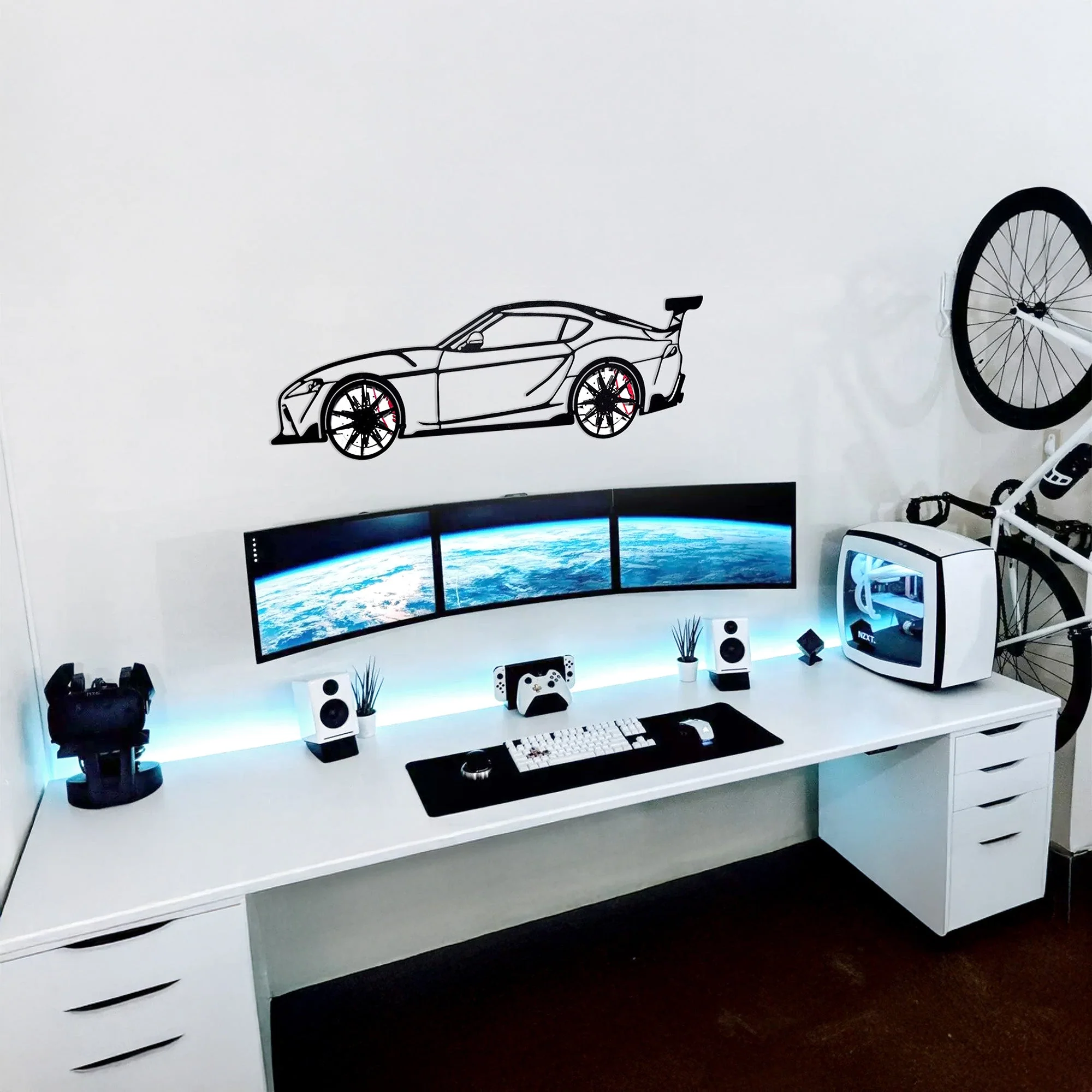 Toyota Supra MK5 Wall Art – Modern JDM Steel Silhouette with Spinning Wheels-KAFMEKA044 - Image 7