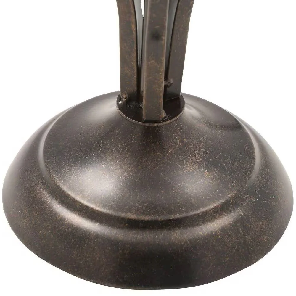 Traditional Bronze Metal Finish Table Lamp with Beige Linen Shade - Image 5