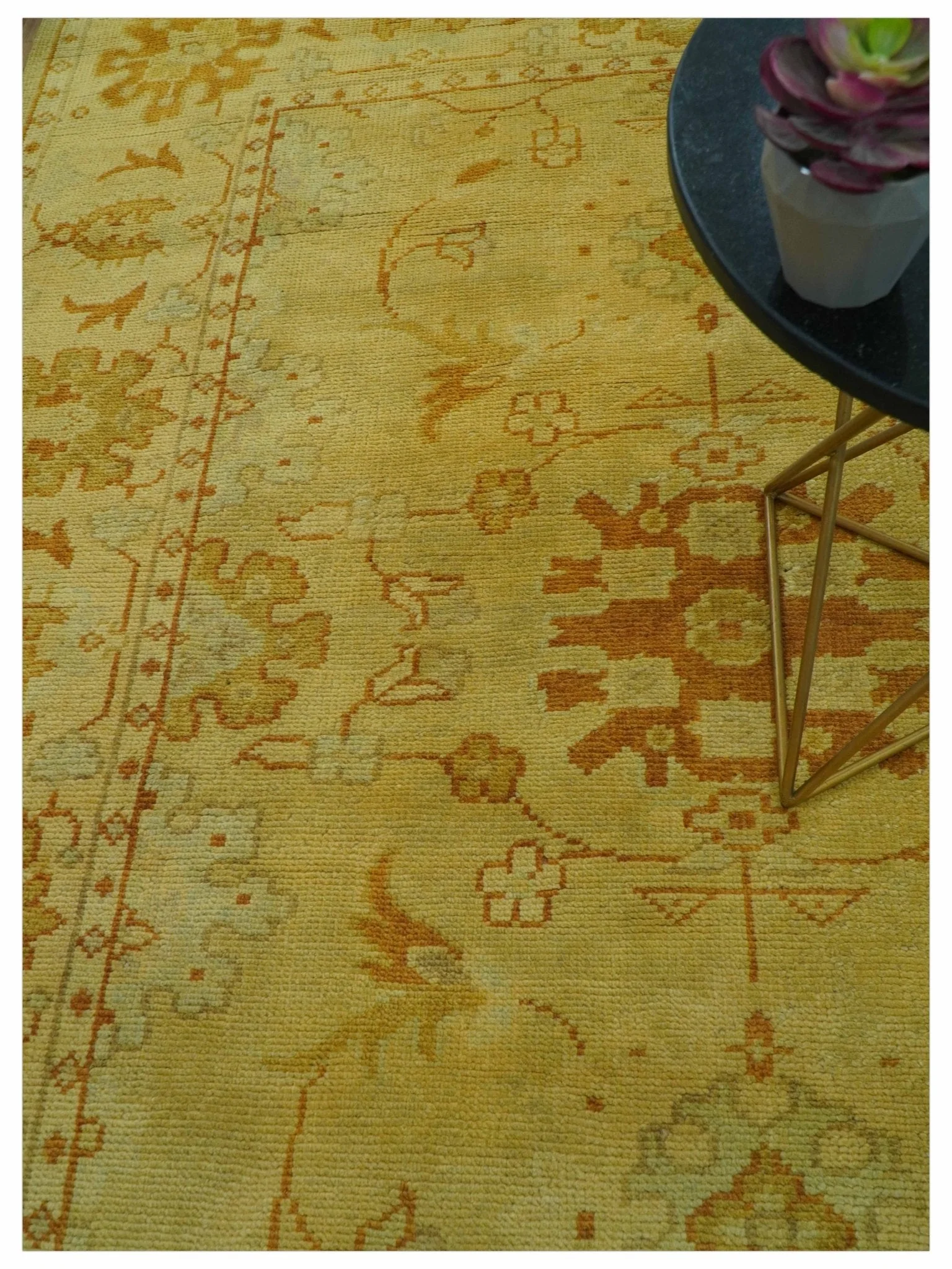 Traditional Design Antique beige and rust 8x10 Hand Knotted Wool Area Rug - Image 3