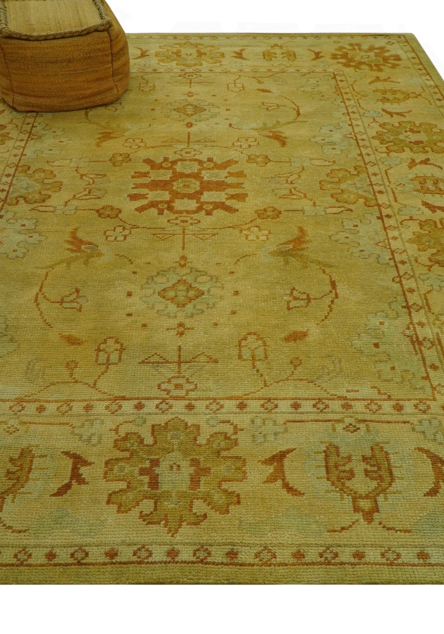 Traditional Design Antique beige and rust 8x10 Hand Knotted Wool Area Rug - Image 8