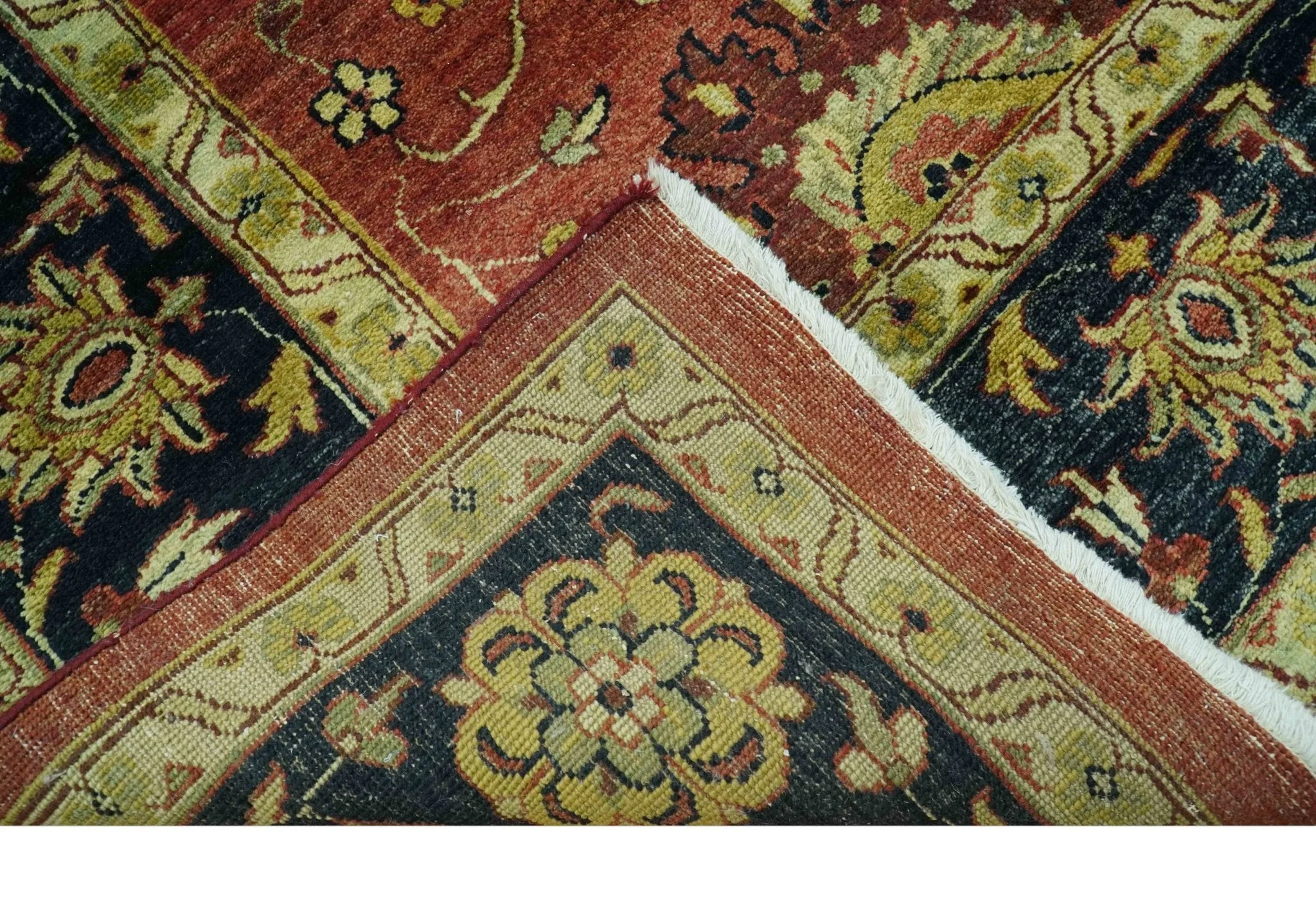 Traditional Fine Turkish design Rust And Beige 8x10 Hand Knotted Wool Area Rug - Image 7