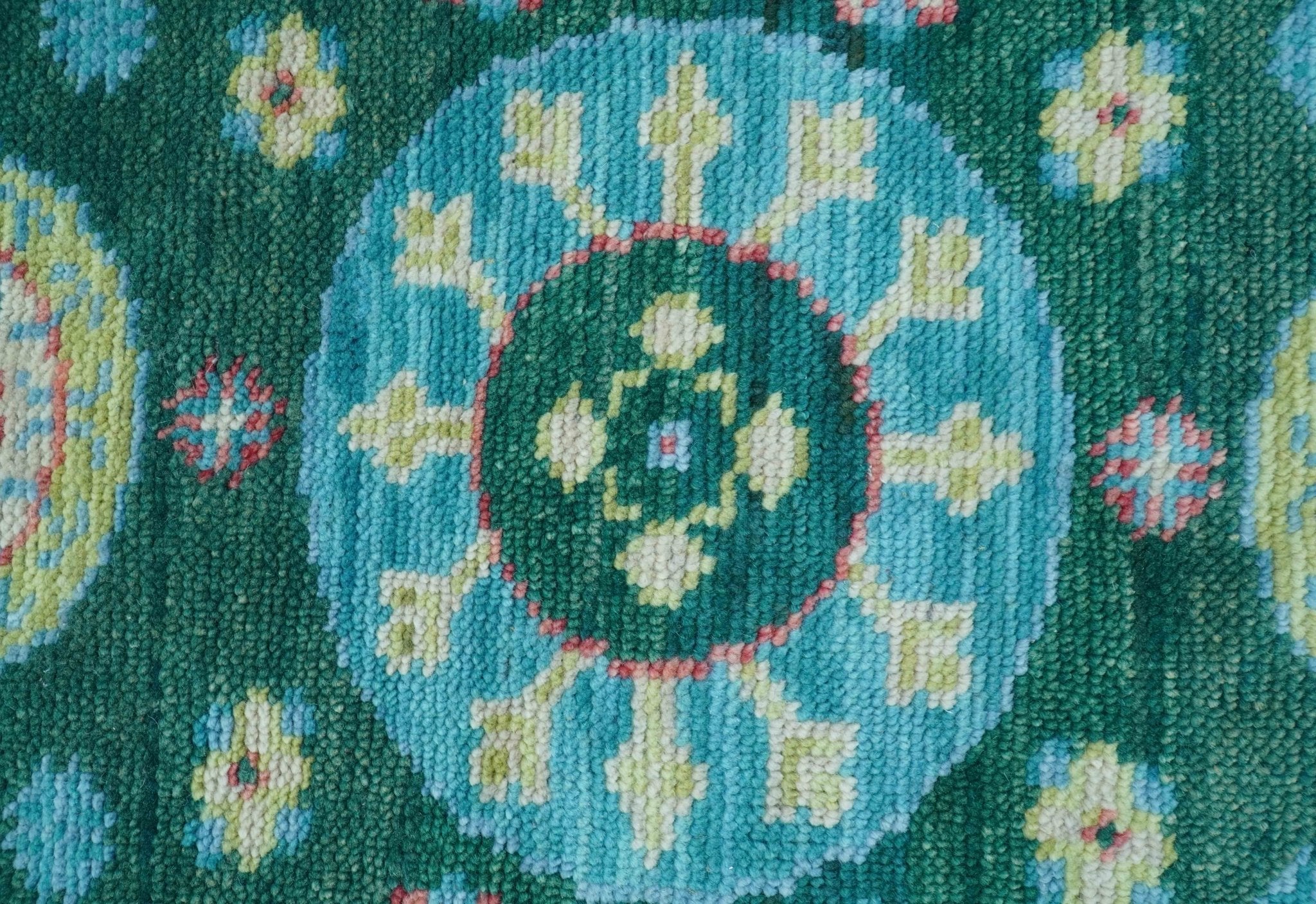 Traditional Khotan Design Teal 3x5 Hand knotted Wool Area Rug - Image 3