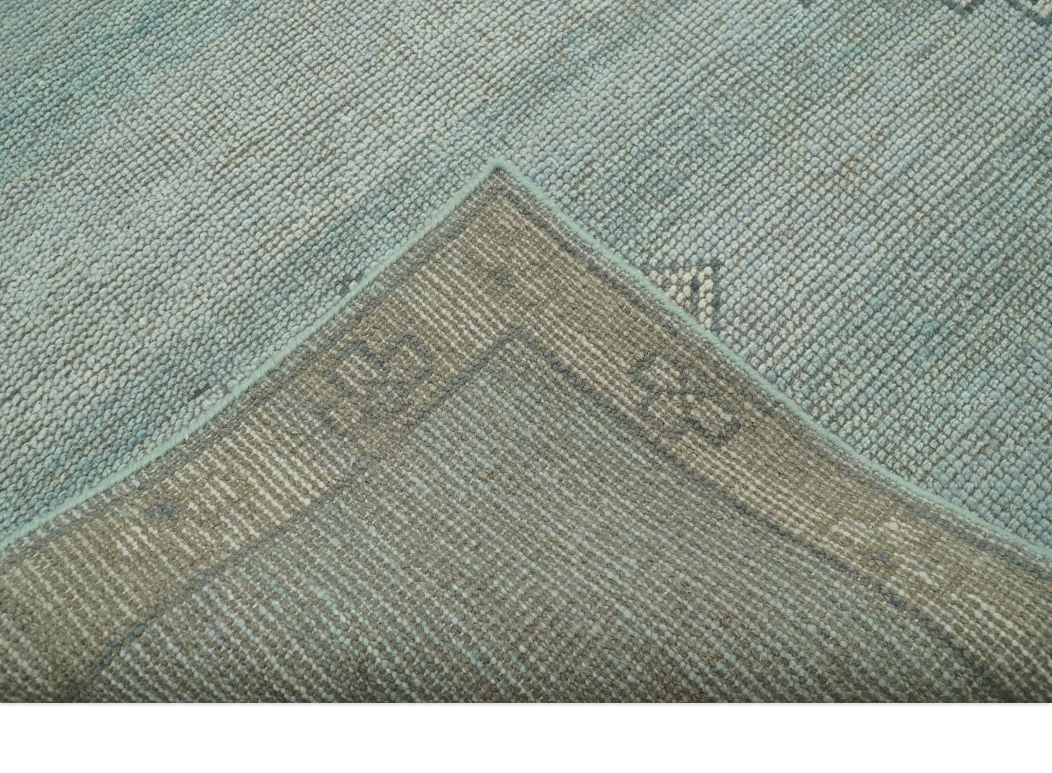Traditional Medallion Design Blue and Beige Hand Knotted Wool Rug Custom Made - Image 3