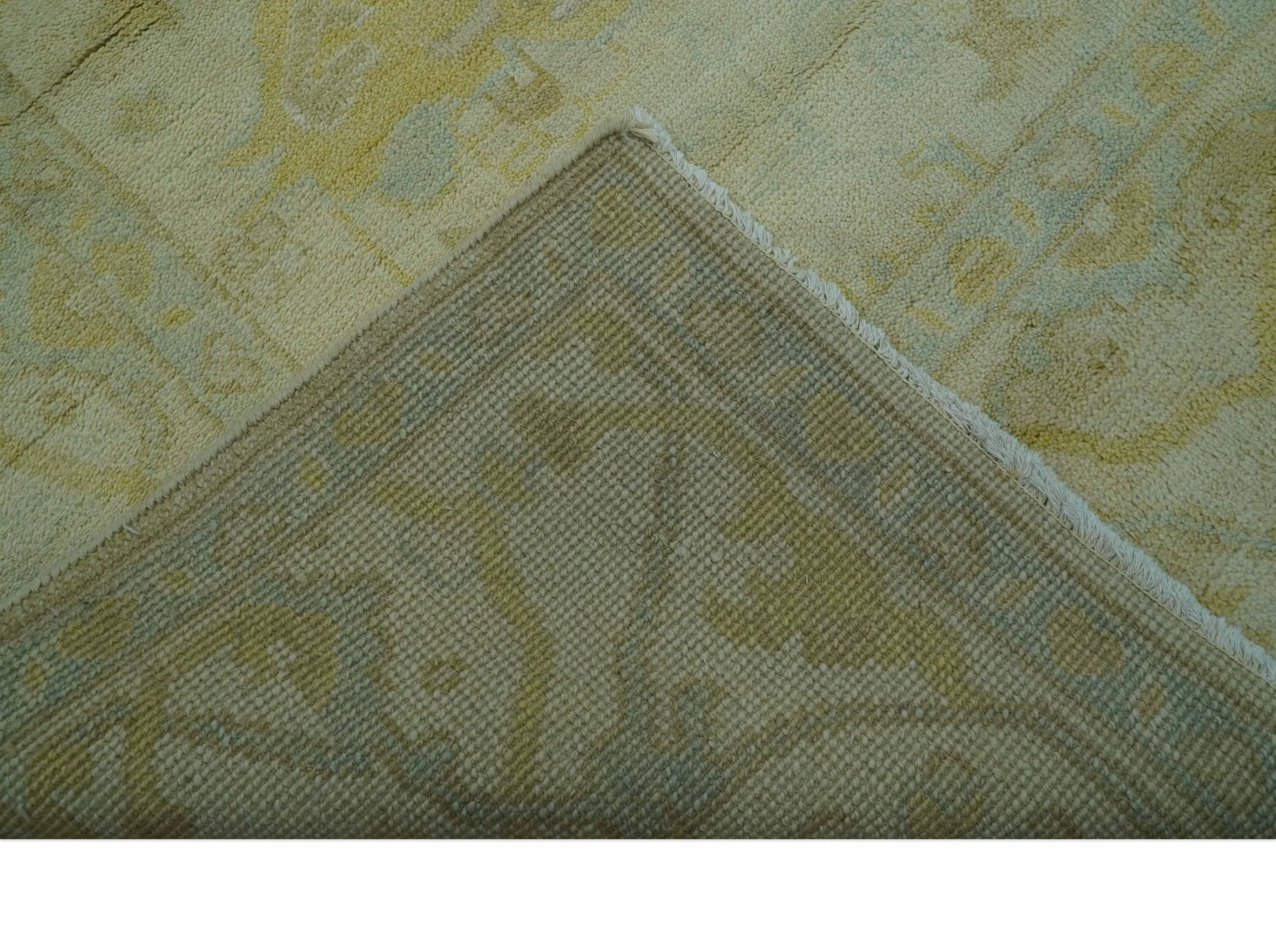 Traditional Oushak Design Beige And Gold 6x9 Hand Knotted Wool Area Rug - Image 7