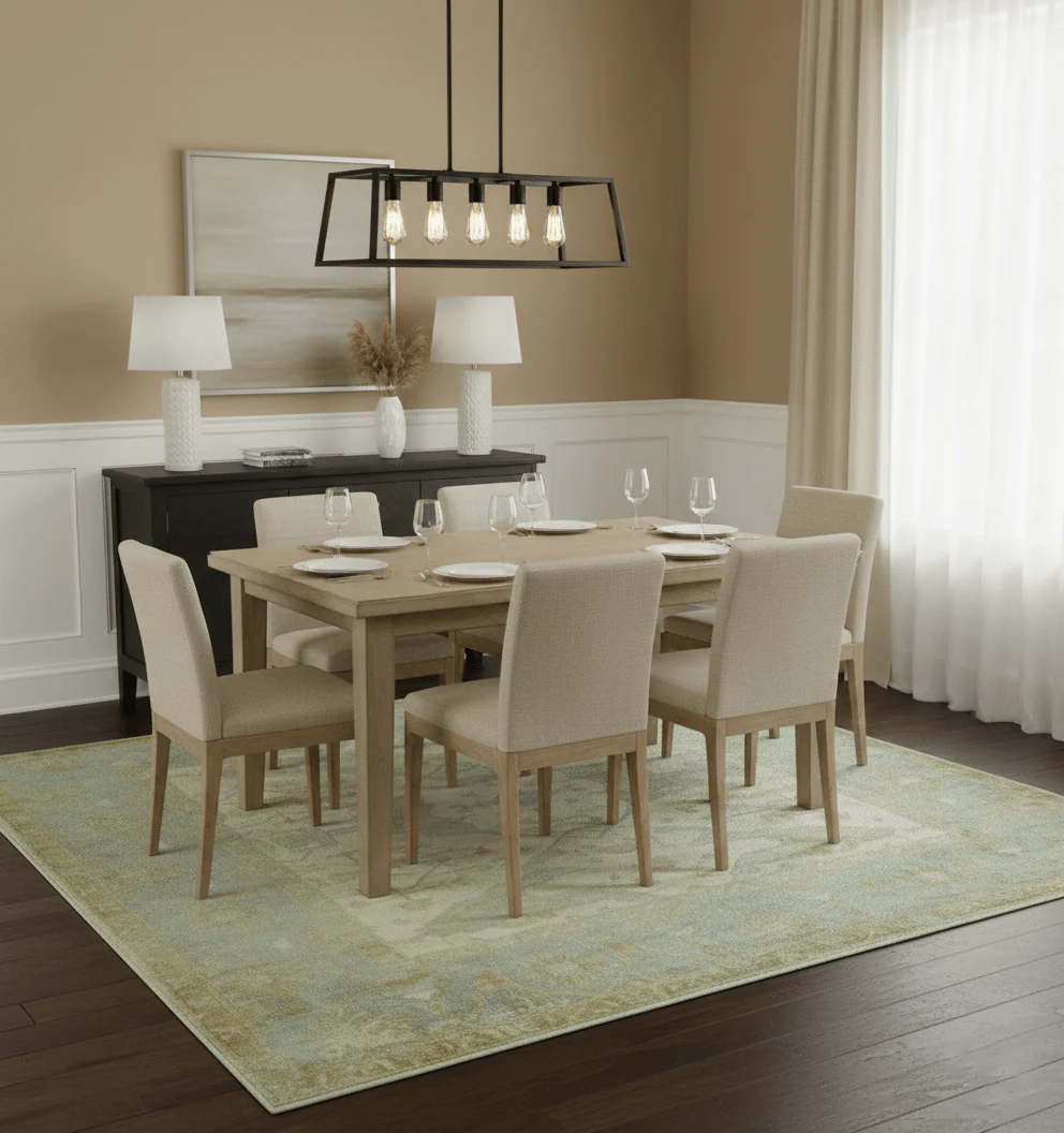Traditional Oushak Design Blue And Beige Hand Knotted 10x10 Wool Area Rug - Image 2