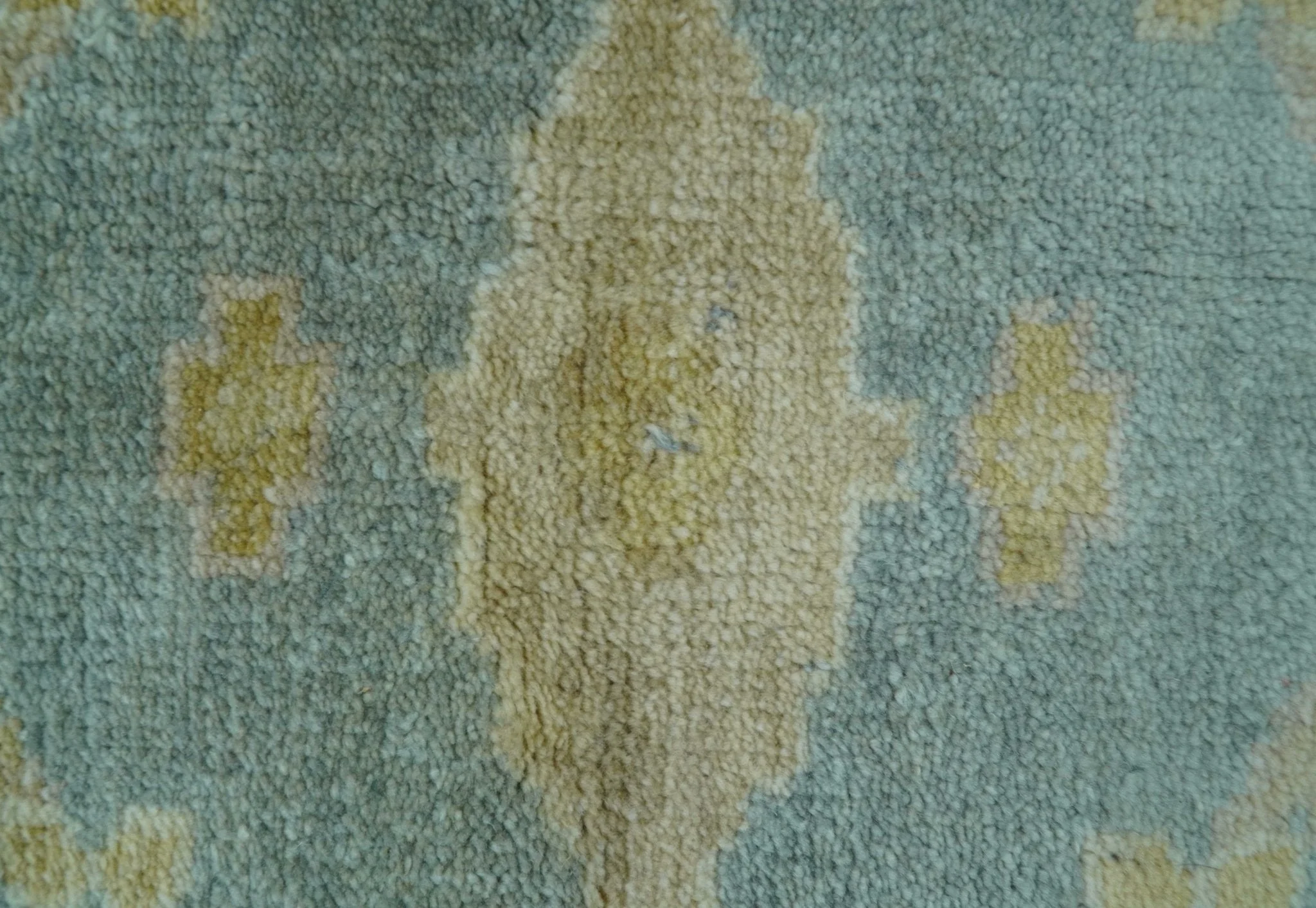 Traditional Oushak Design Blue And Beige Hand Knotted 8x10 Wool Area Rug - Image 4