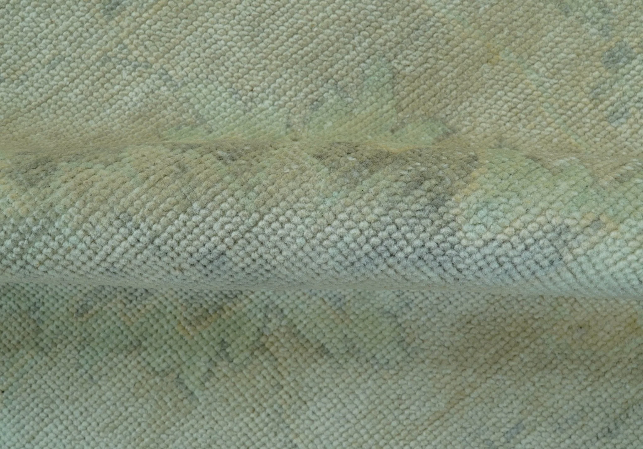Traditional Oushak Design Blue And Beige Hand Knotted 9x12 Wool Area Rug - Image 5