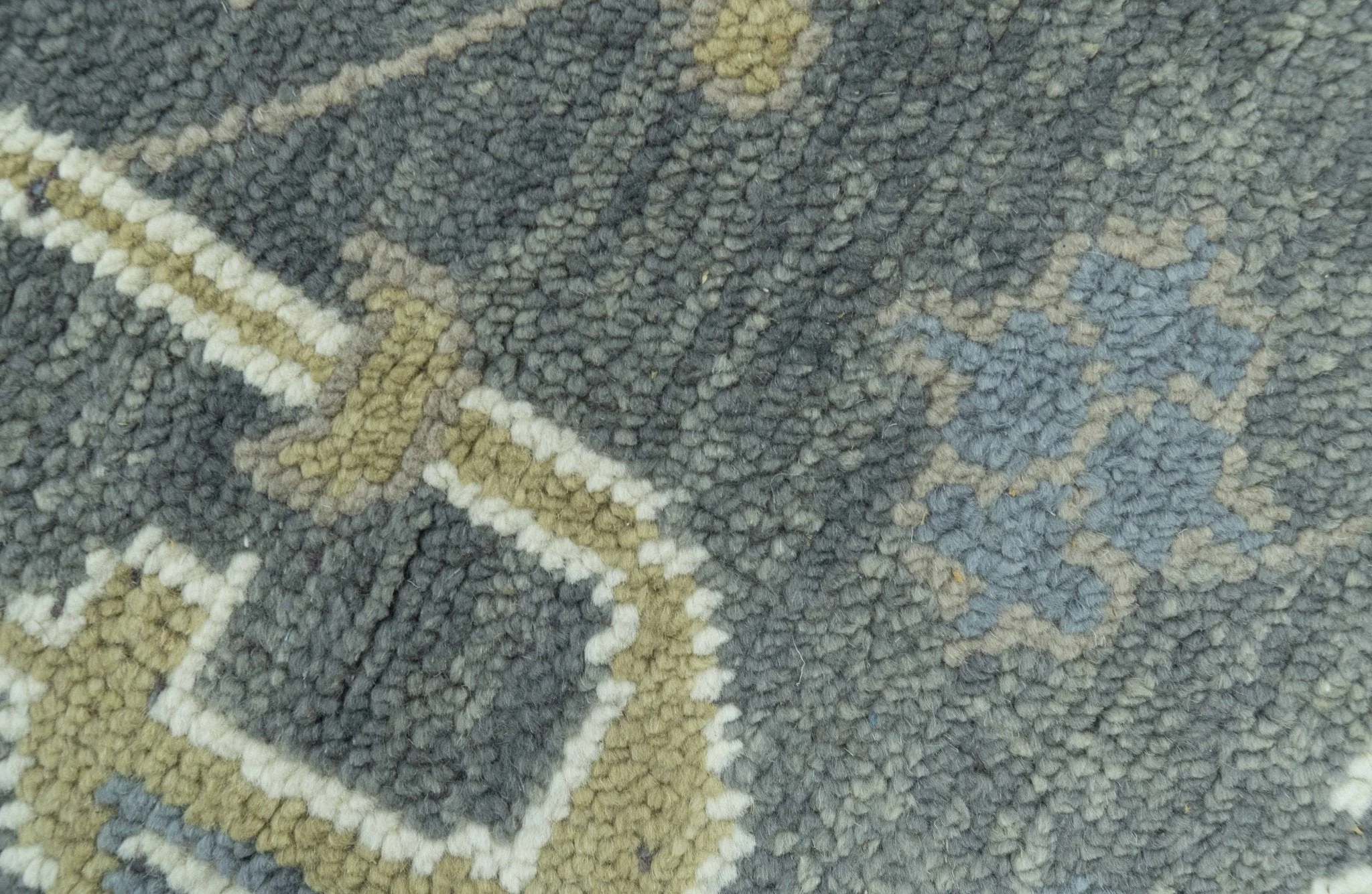 Traditional Oushak Design Charcoal And Camel Hand Knotted Custom Made Wool rug - Image 5