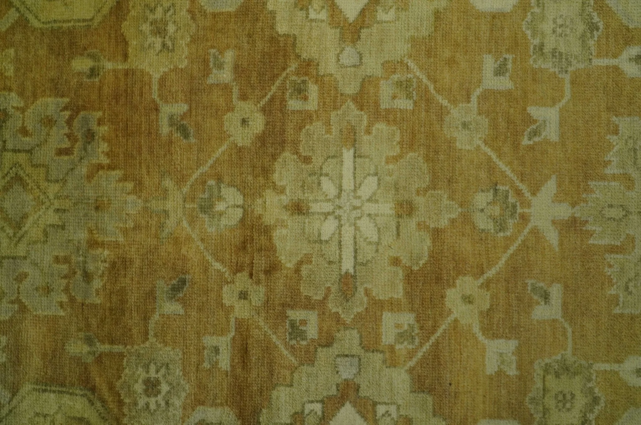 Traditional Oushak Design Rust And Beige Hand Knotted 8x10 Wool Area Rug - Image 7