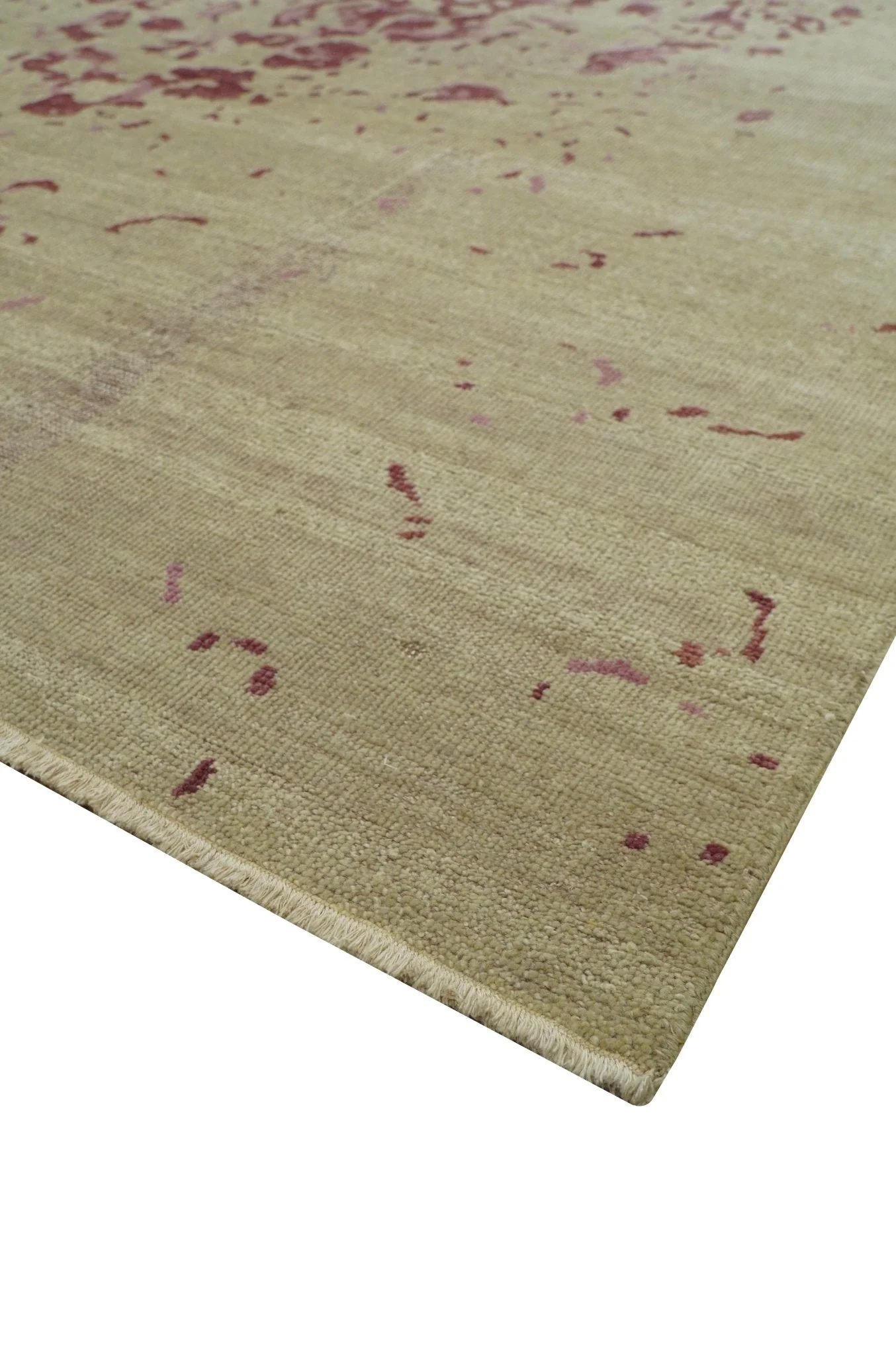 Traditional Transitional Beige And Pink Hand knotted Wool Area Rug - Image 4