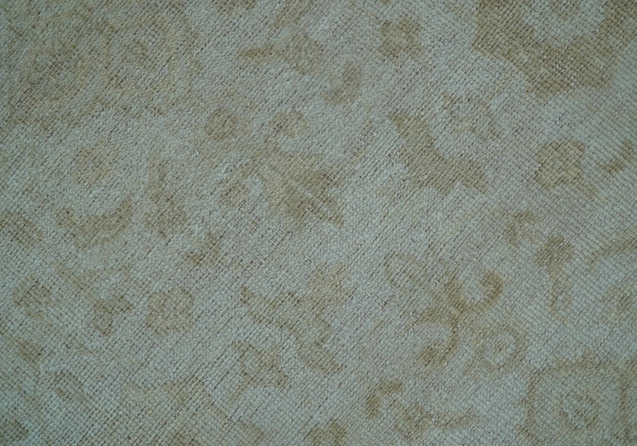 Traditional Turkish Design Beige Hand Knotted 9x12 Wool Area Rug - Image 6