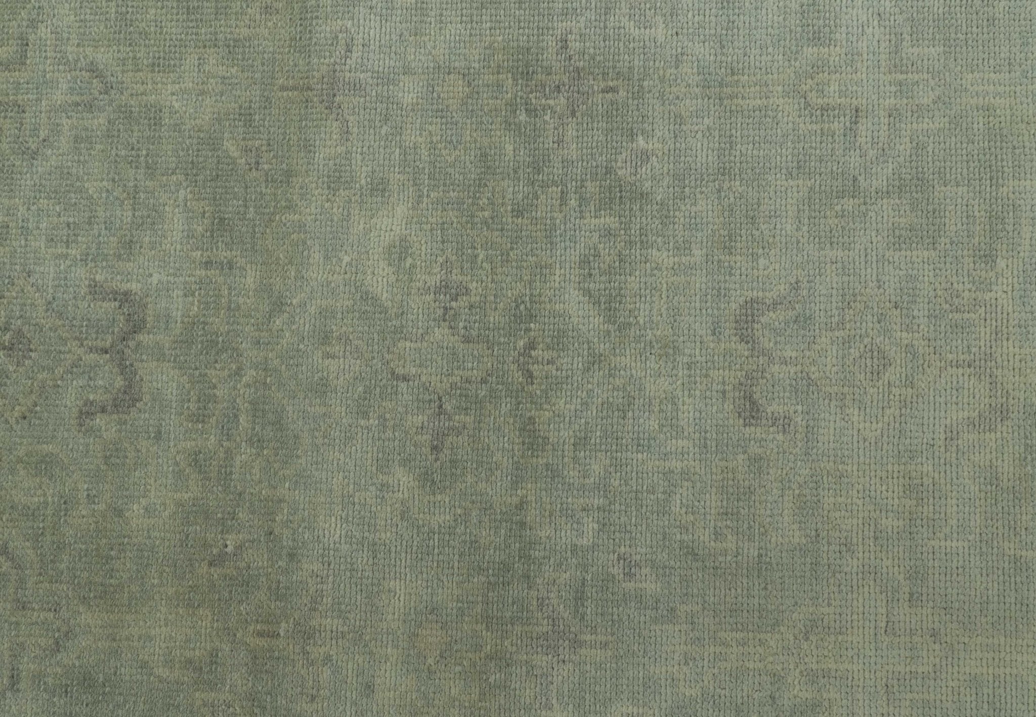 Traditional Turkish Fine Blue And Beige 9.7x12 Hand Knotted Wool Rug - Image 5