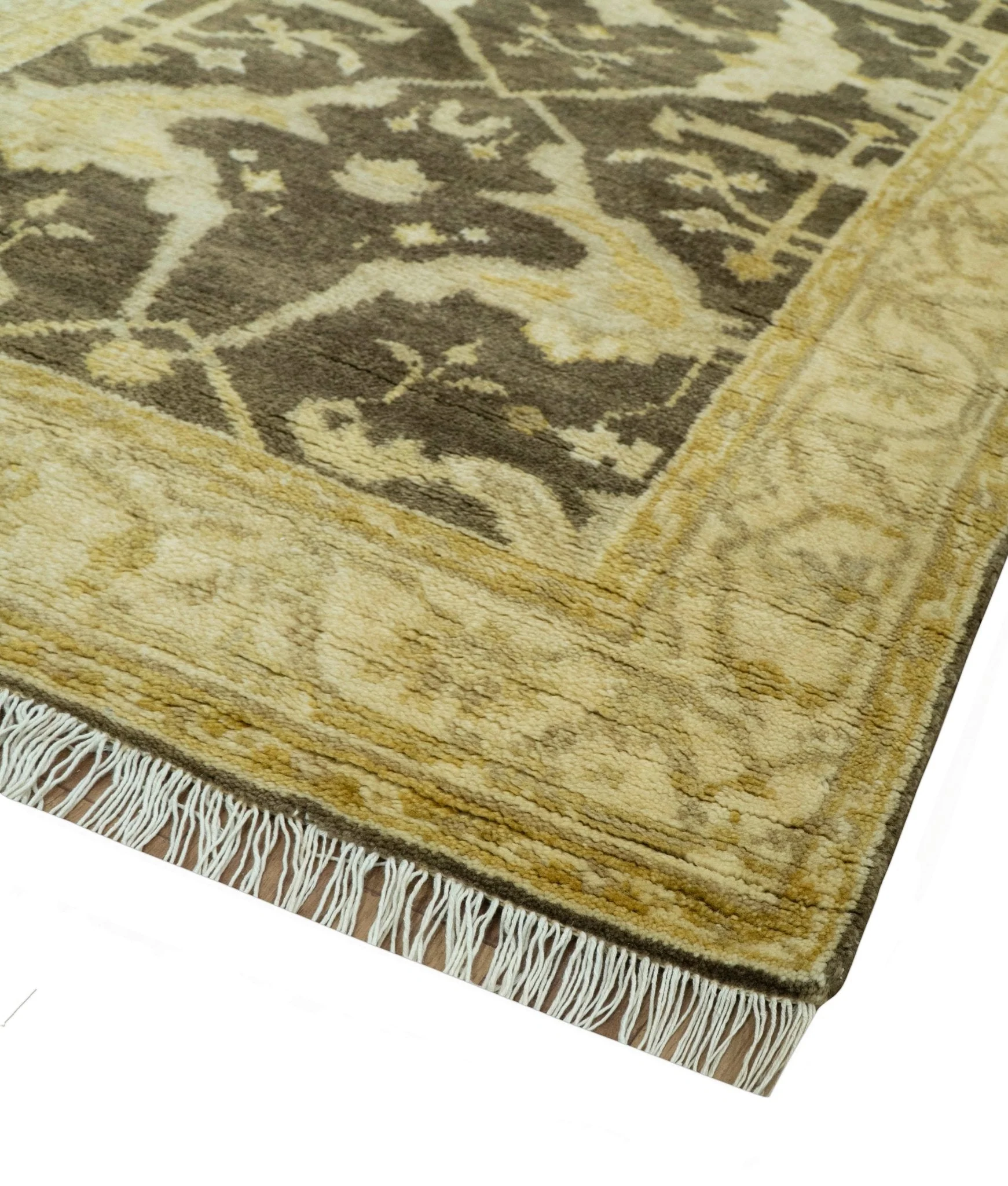 Traditional Turkish Oushak Design Beige And Brown 3x5 Hand Knotted Wool Area Rug - Image 7