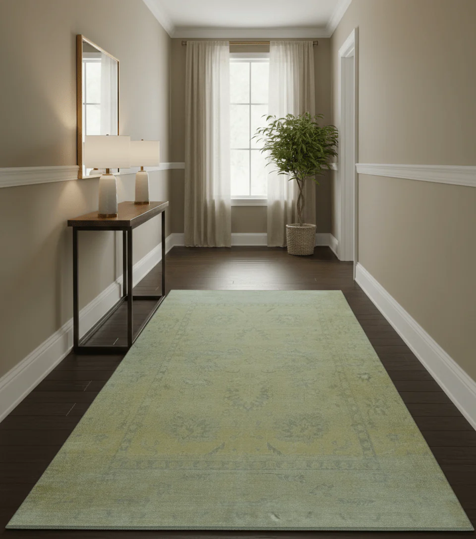 Traditional Turkish (Oushak) Design Gold And Gray Hand Knotted 8x10 Wool Area Rug - Image 2