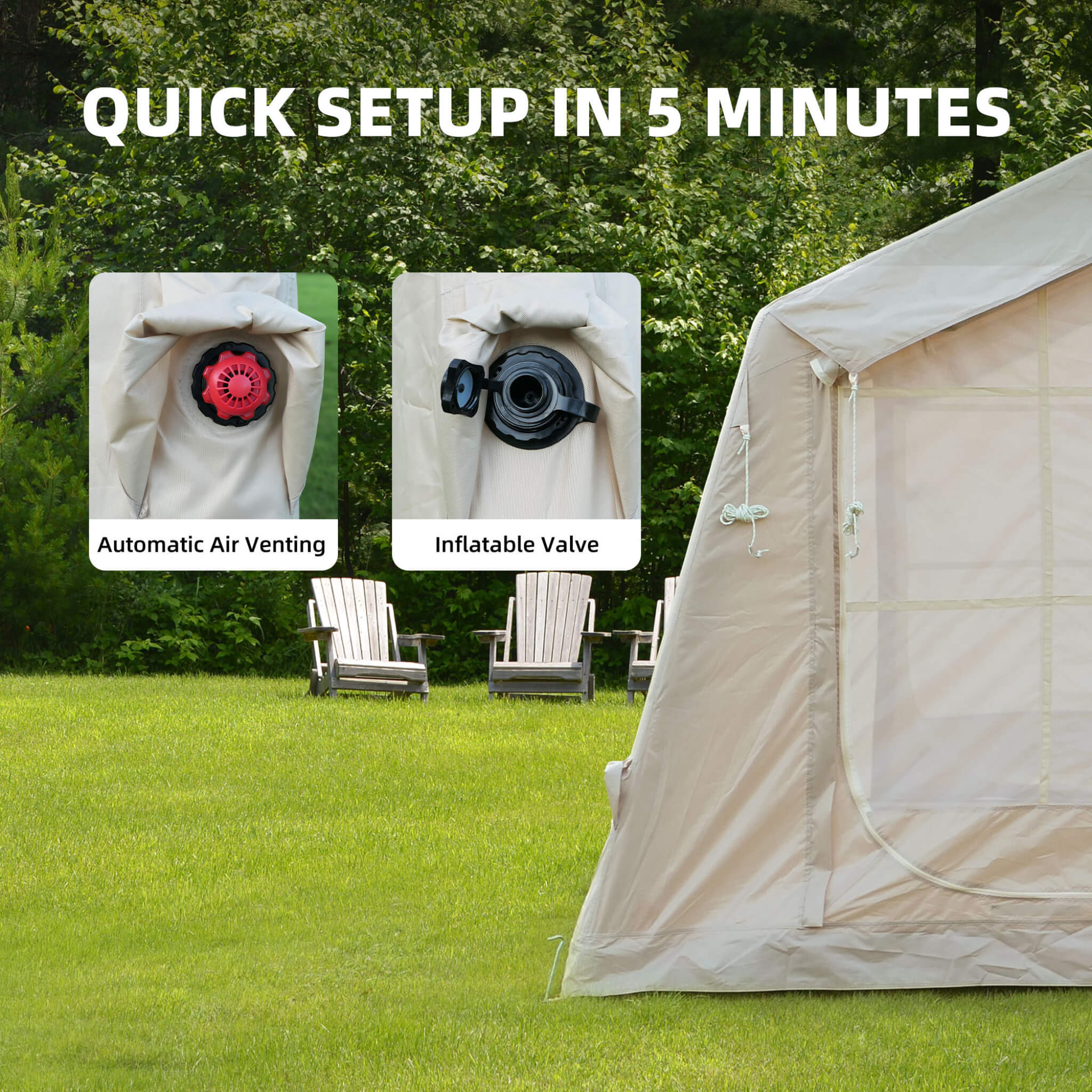 Trailora 4-Season Outdoor 4-6 People Inflatable Blow Up Camping Tent With Air Pump (SAK46821) - Image 7