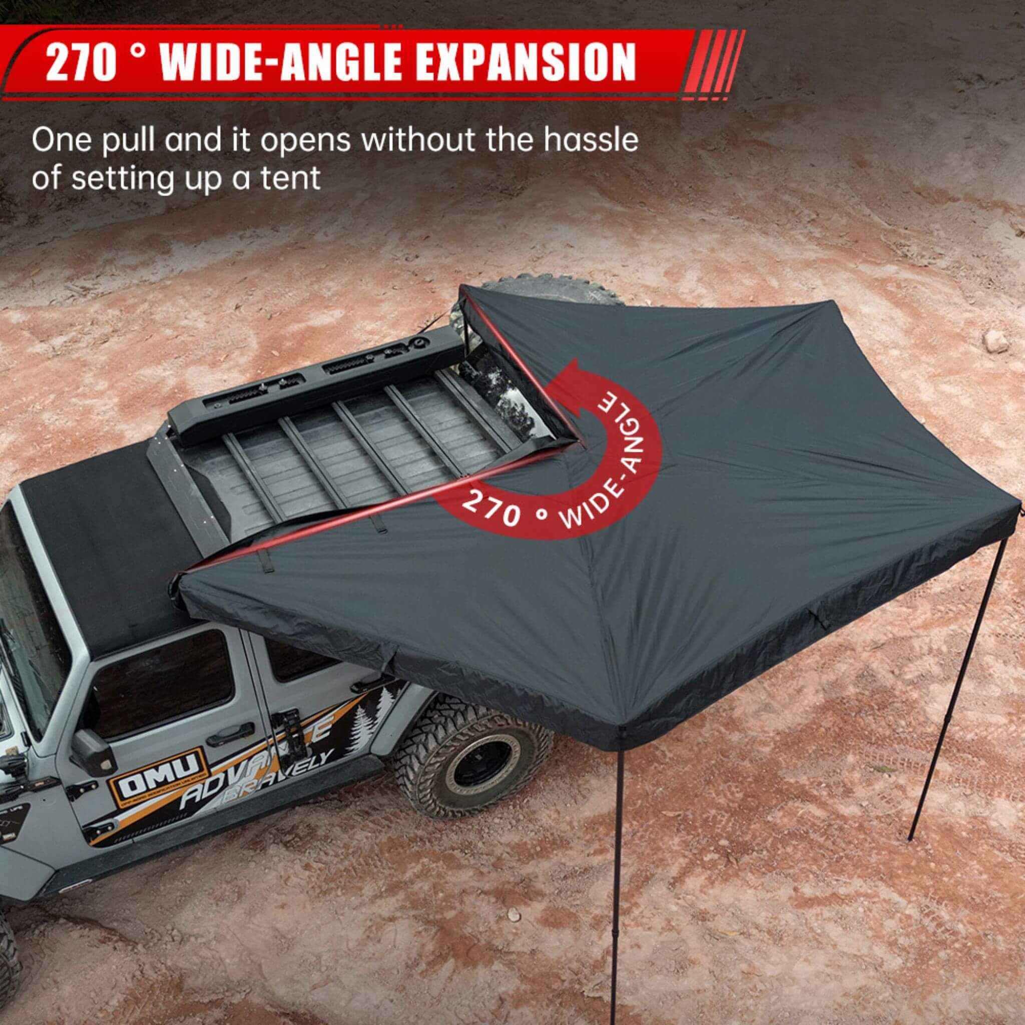 Trailora Premium All-Weather Top Only Multi-Functional 270 Degree Outdoor Awning House Tent (SAK24839) - Image 3