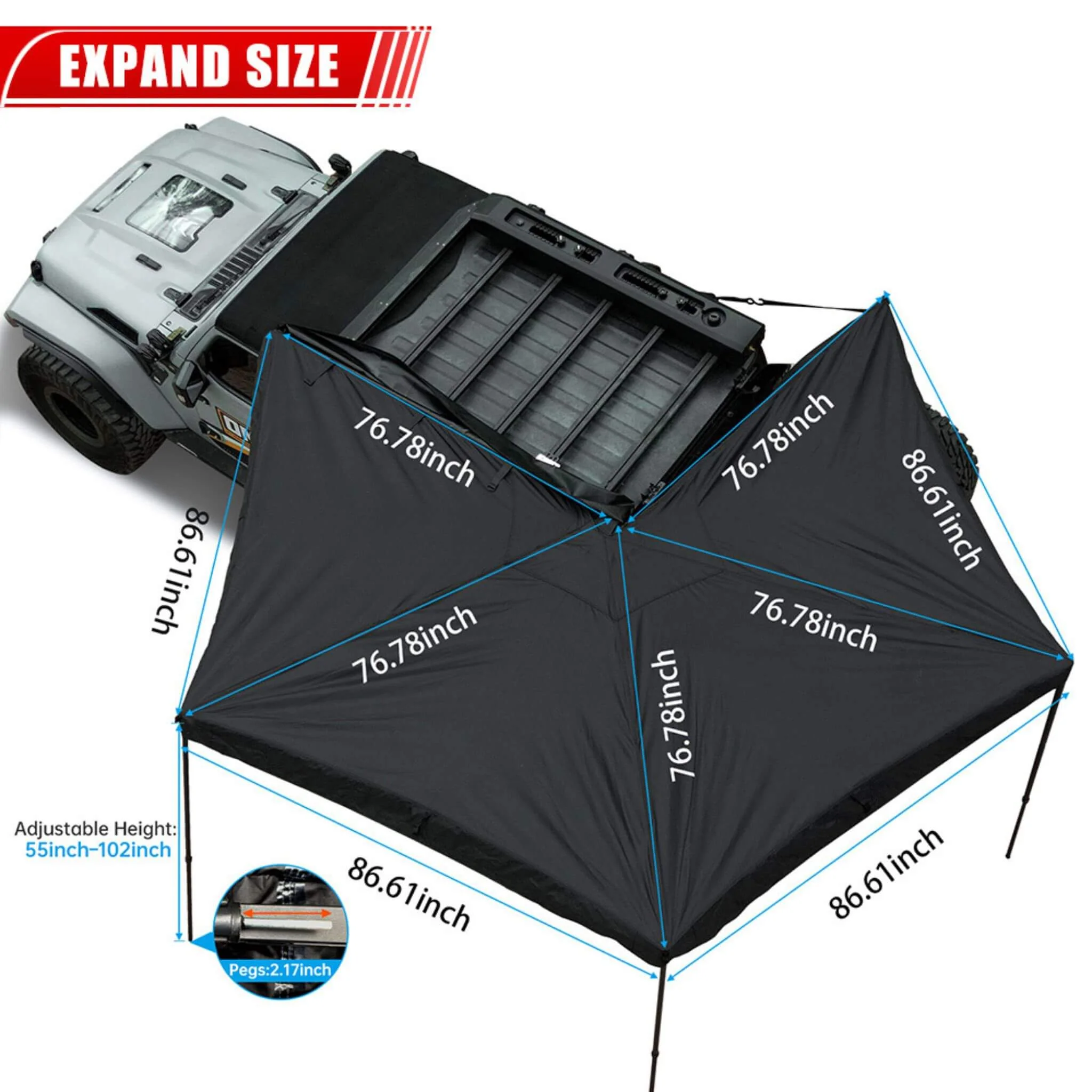 Trailora Premium All-Weather Top Only Multi-Functional 270 Degree Outdoor Awning House Tent (SAK24839) - Image 5