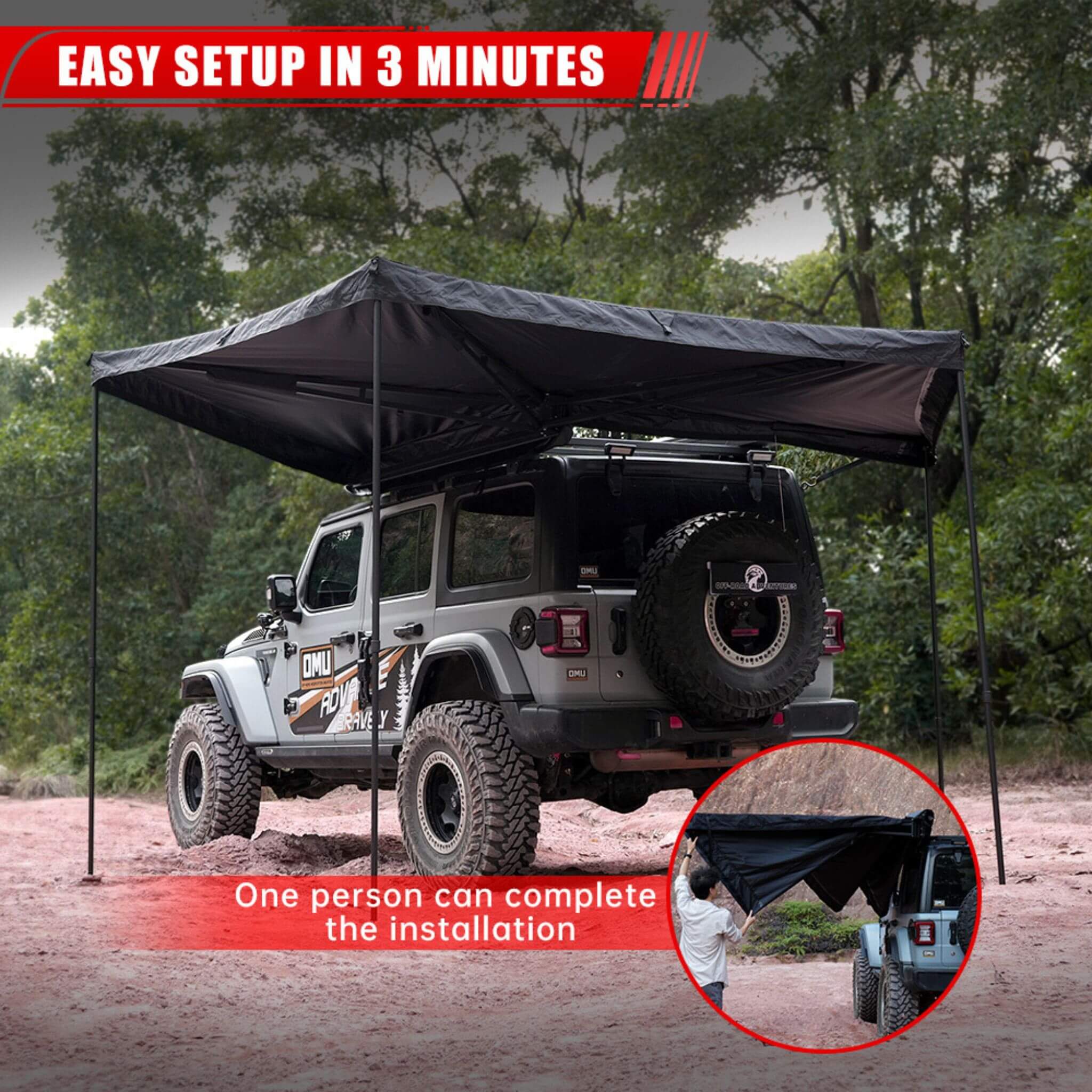 Trailora Premium All-Weather Top Only Multi-Functional 270 Degree Outdoor Awning House Tent (SAK24839) - Image 6
