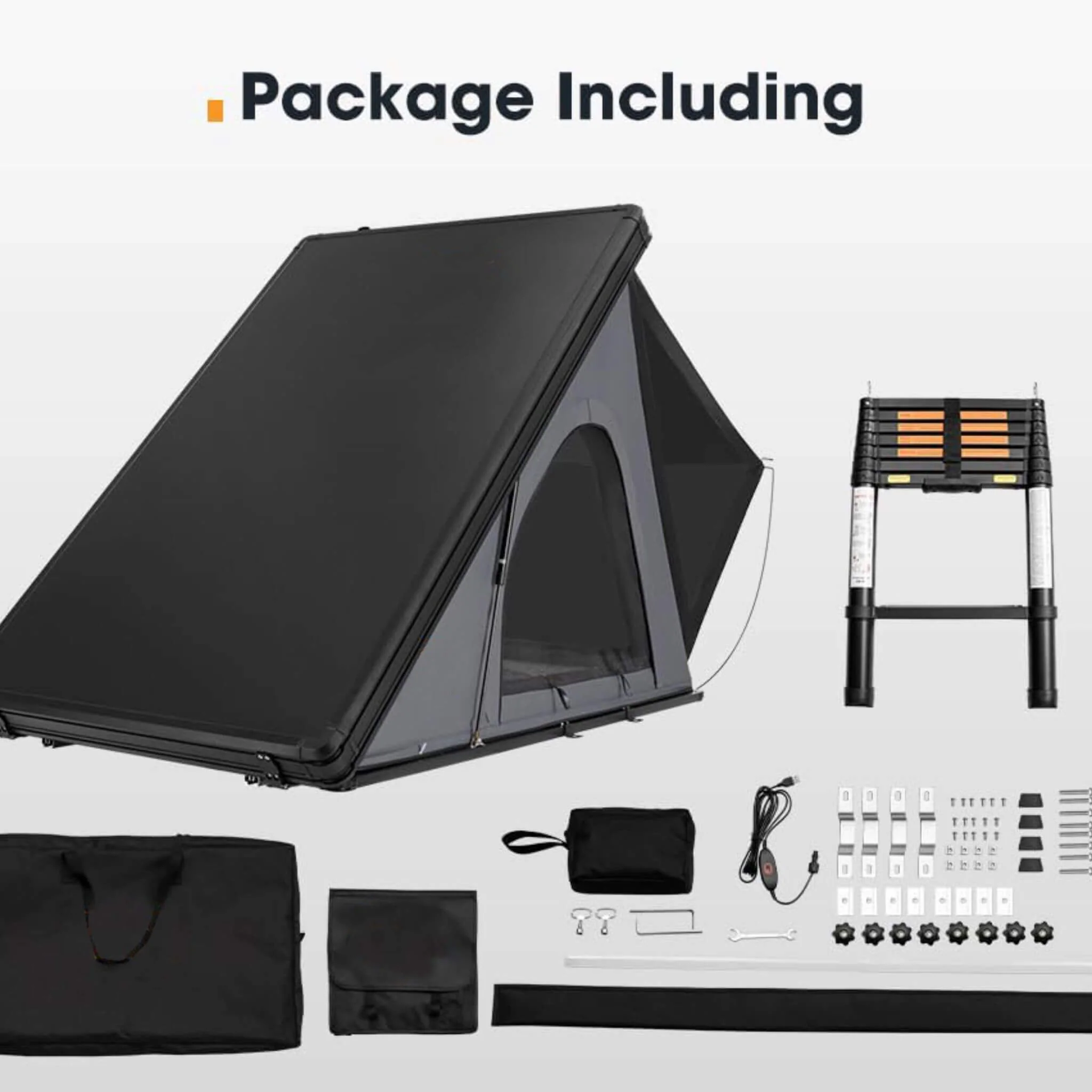 Trailora Premium Lightweight Hard Shell Rooftop Tent With LED Strip And Memory Foam (SAK51780) - Image 13