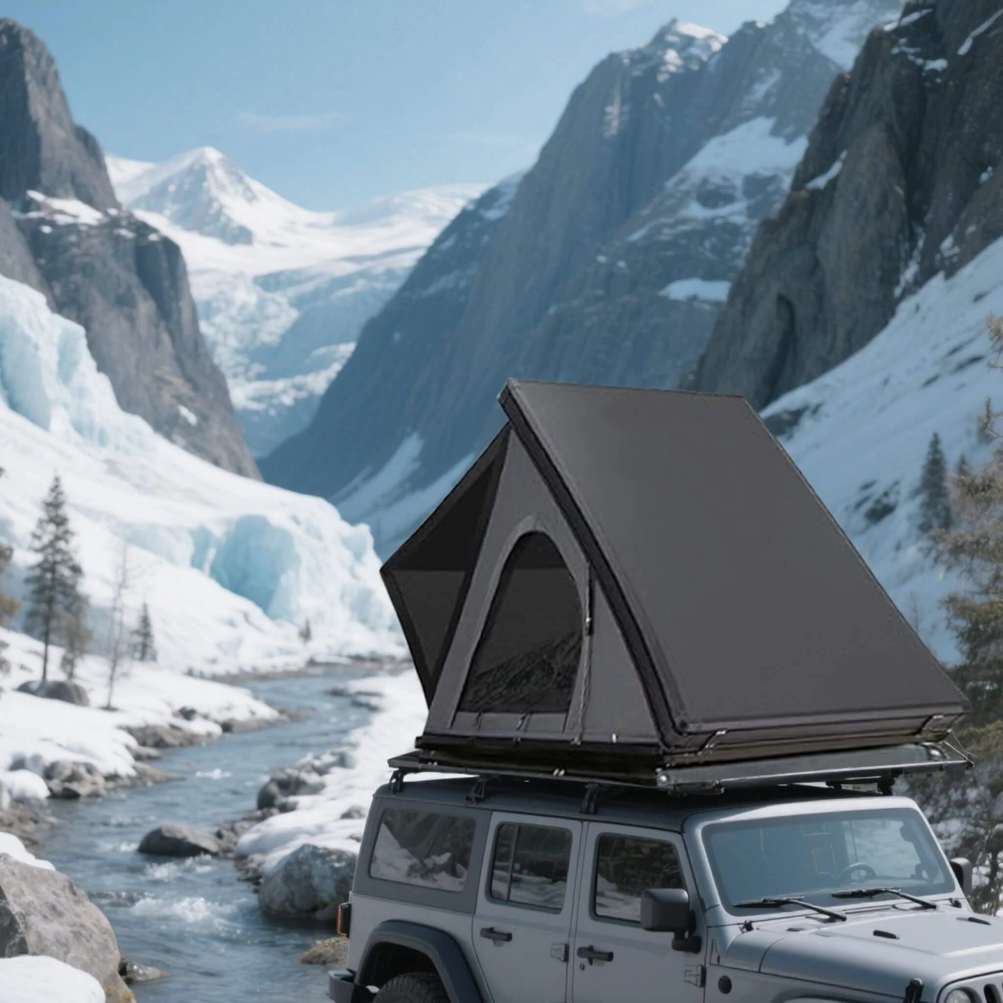 Trailora Premium Lightweight Hard Shell Rooftop Tent With LED Strip And Memory Foam (SAK51780) - Image 4