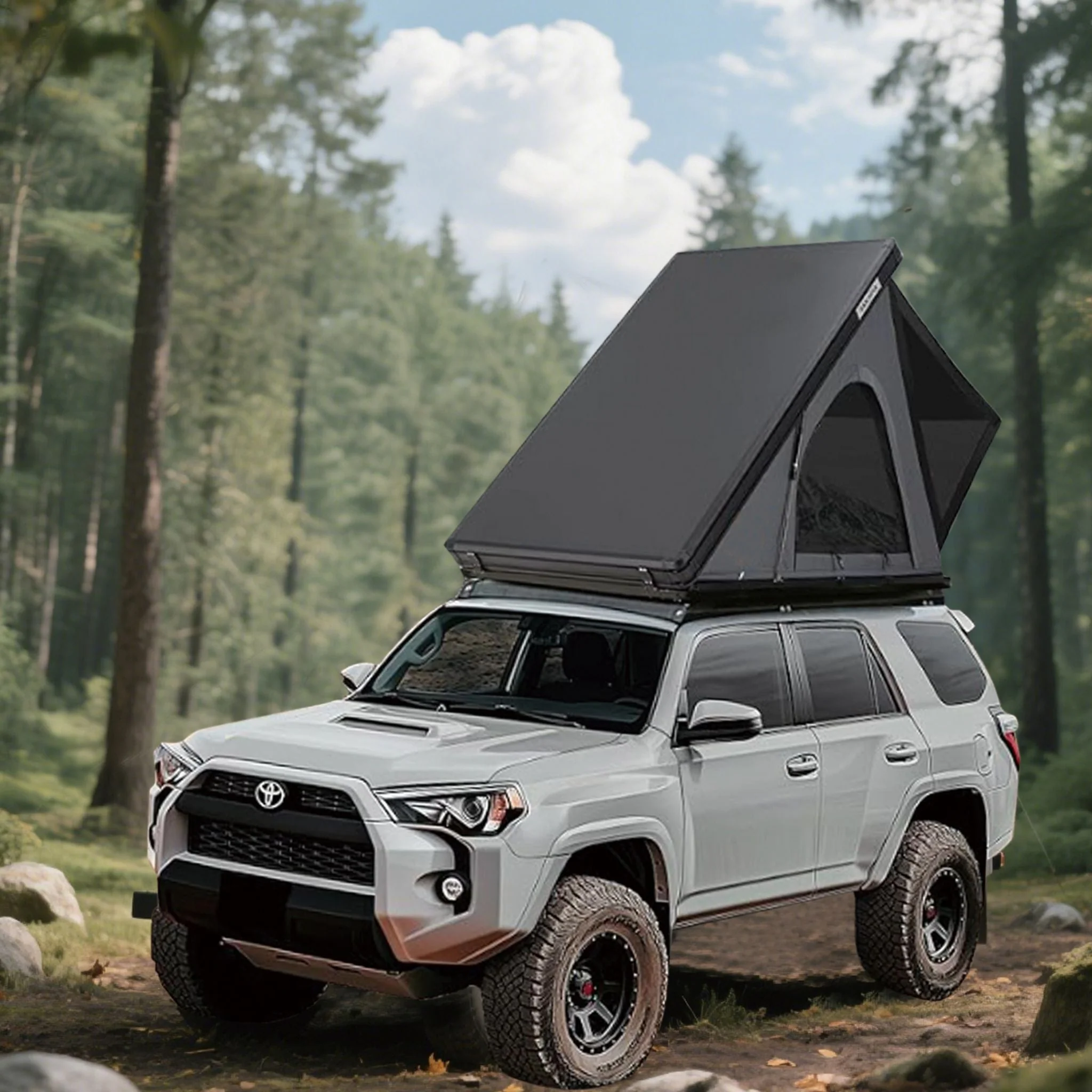 Trailora Premium Lightweight Hard Shell Rooftop Tent With LED Strip And Memory Foam (SAK51780) - Image 9