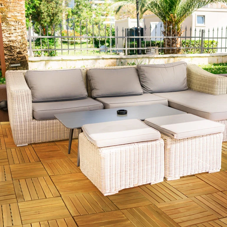 Tranquillo Acacia Deck Tiles 6 Slat Interlocking Decking Tiles set 9 – Indoor & Outdoor Flooring - Image 11