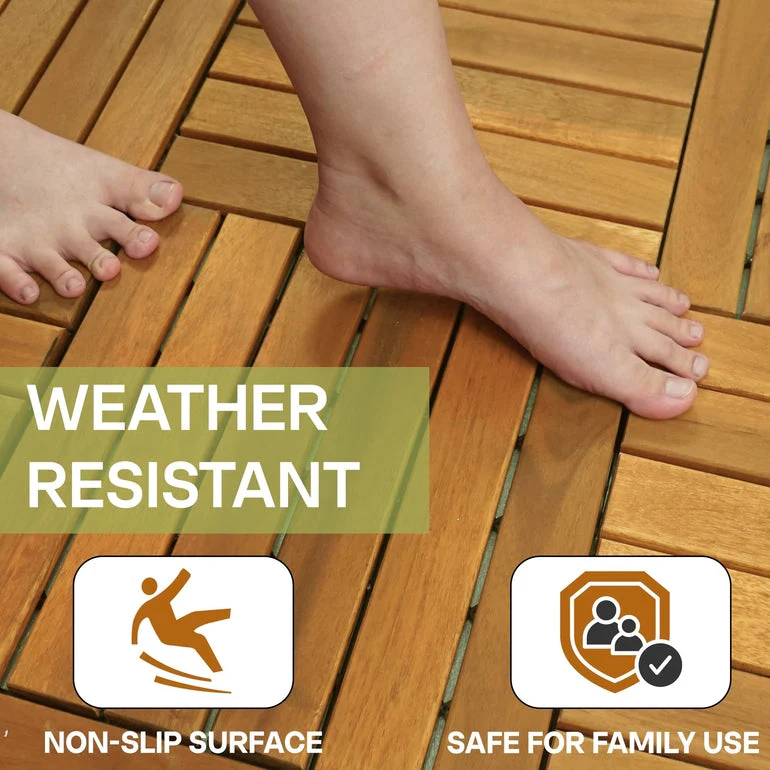 Tranquillo Acacia Deck Tiles 6 Slat Interlocking Decking Tiles set 9 – Indoor & Outdoor Flooring - Image 15