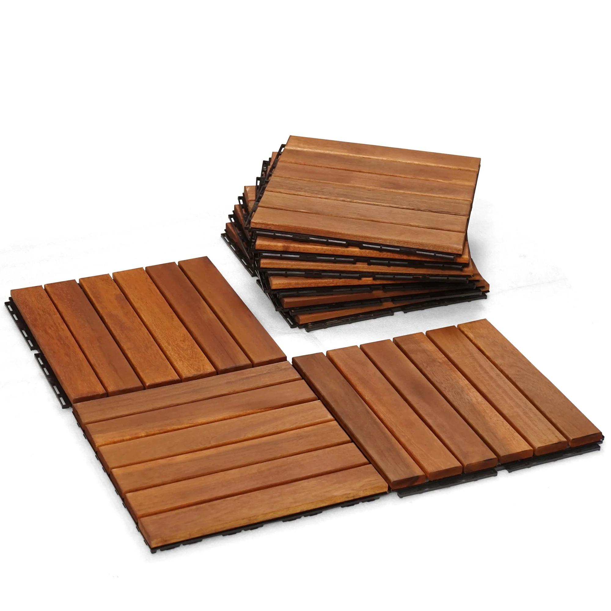Tranquillo Acacia Deck Tiles 6 Slat Interlocking Decking Tiles set 9 – Indoor & Outdoor Flooring - Image 19