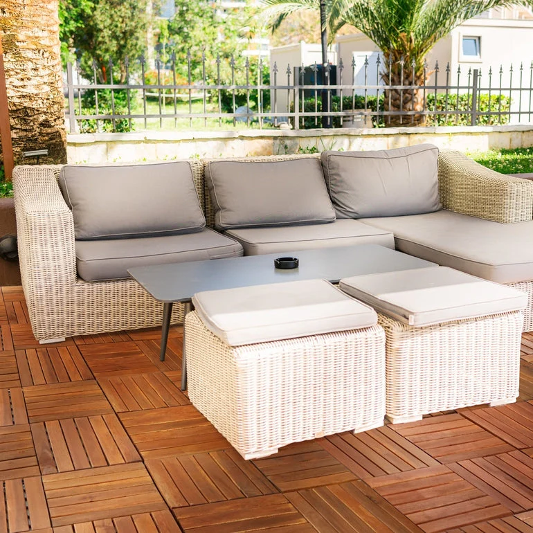 Tranquillo Acacia Deck Tiles 6 Slat Interlocking Decking Tiles set 9 – Indoor & Outdoor Flooring - Image 2
