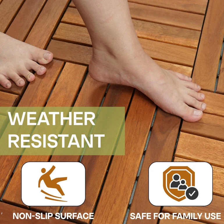 Tranquillo Acacia Deck Tiles 6 Slat Interlocking Decking Tiles set 9 – Indoor & Outdoor Flooring - Image 6