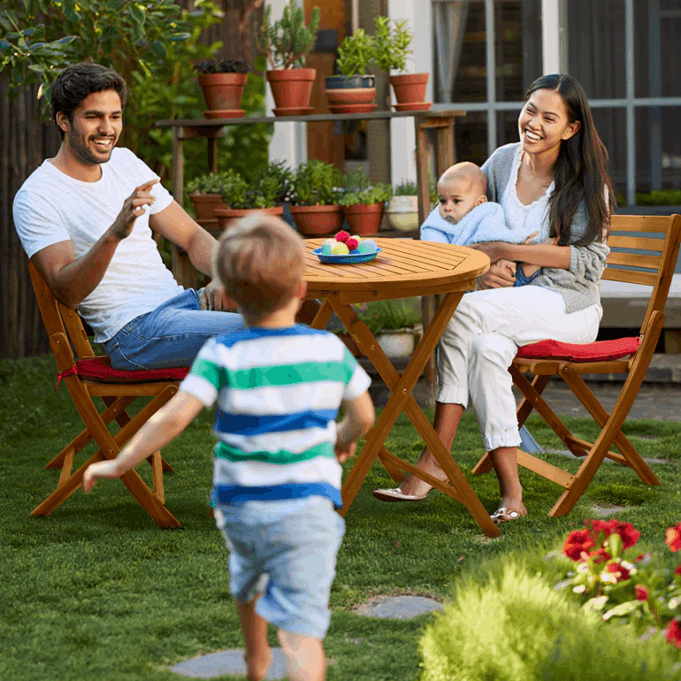 Tranquillo Anya Foldable Round Solid Wood Table for Outdoor Use - Image 4