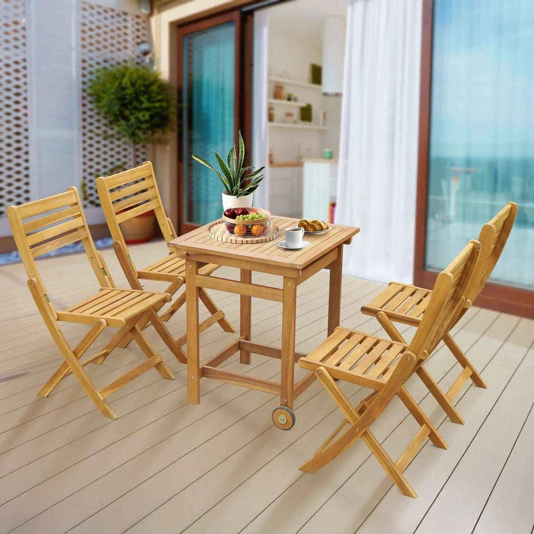 Tranquillo Anya Solid Wood Folding Chairs - Set of 2 Acacia Wood - Image 7