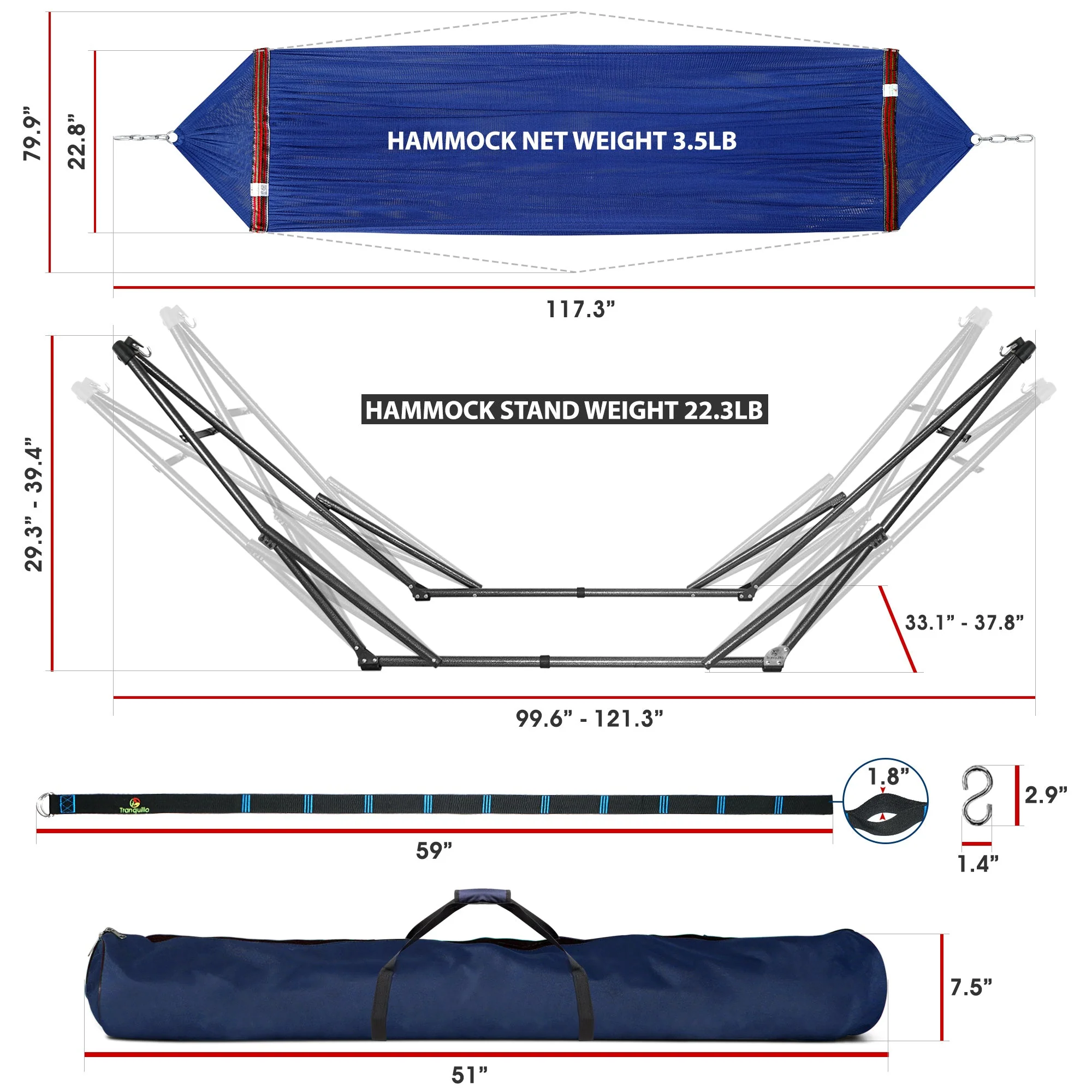 Tranquillo Comfort Set Original Hammock Stand for Ultimate Relaxation - Image 12