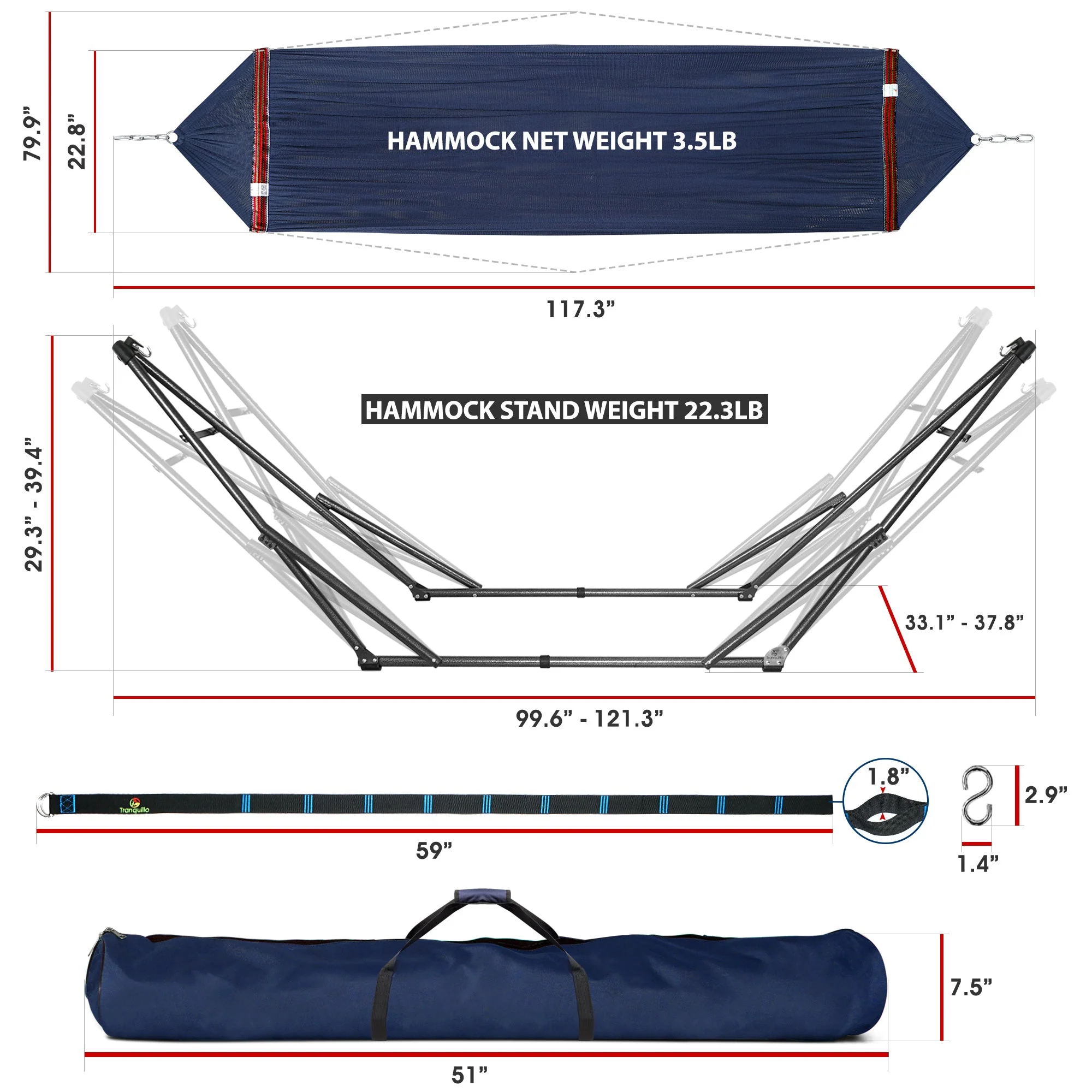 Tranquillo Comfort Set Original Hammock Stand for Ultimate Relaxation - Image 21
