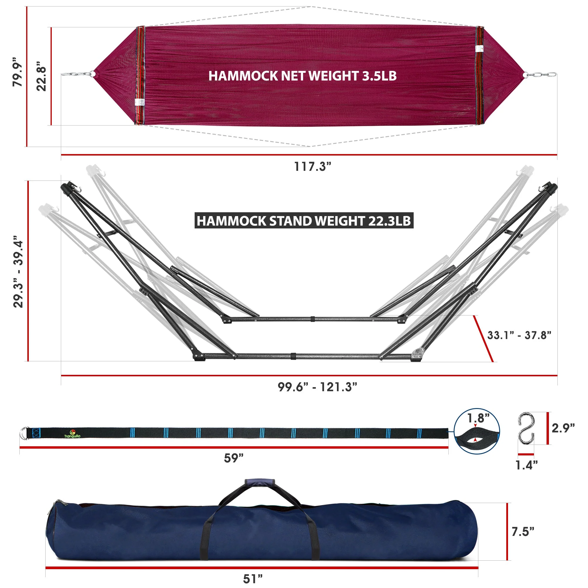 Tranquillo Comfort Set Original Hammock Stand for Ultimate Relaxation - Image 3