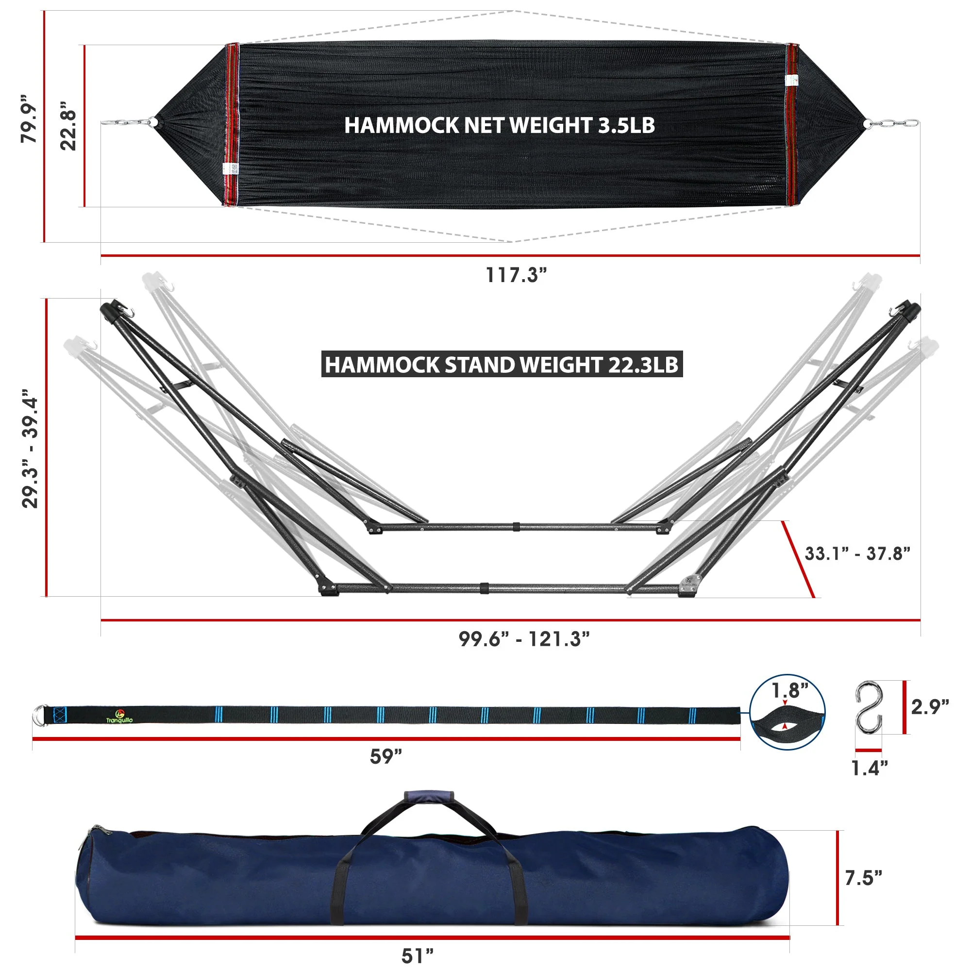 Tranquillo Comfort Set Original Hammock Stand for Ultimate Relaxation - Image 30