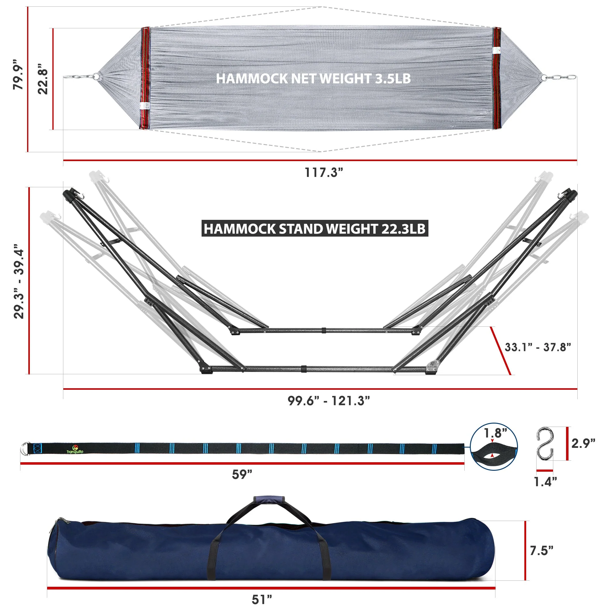 Tranquillo Comfort Set Original Hammock Stand for Ultimate Relaxation - Image 48