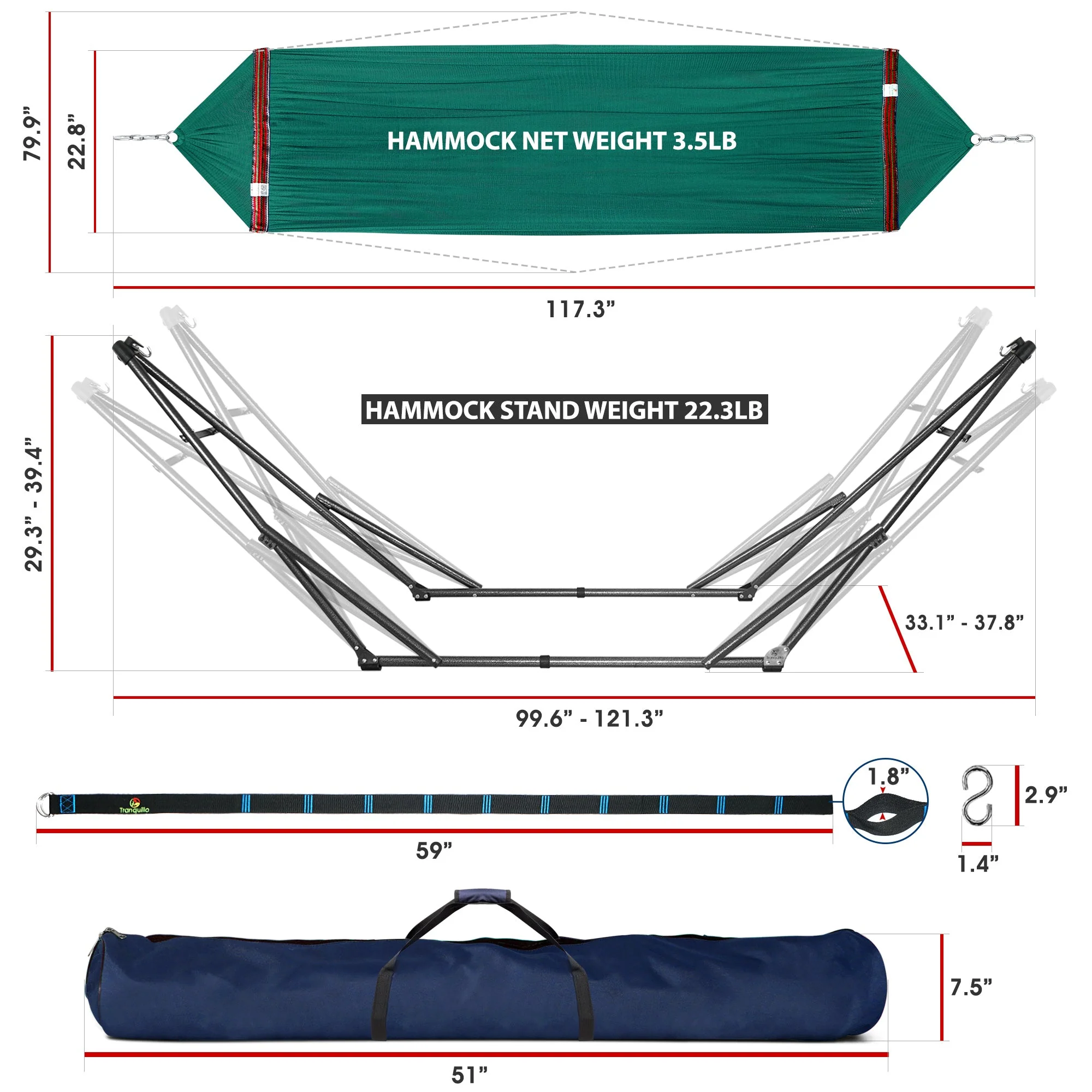 Tranquillo Comfort Set Original Hammock Stand for Ultimate Relaxation - Image 58