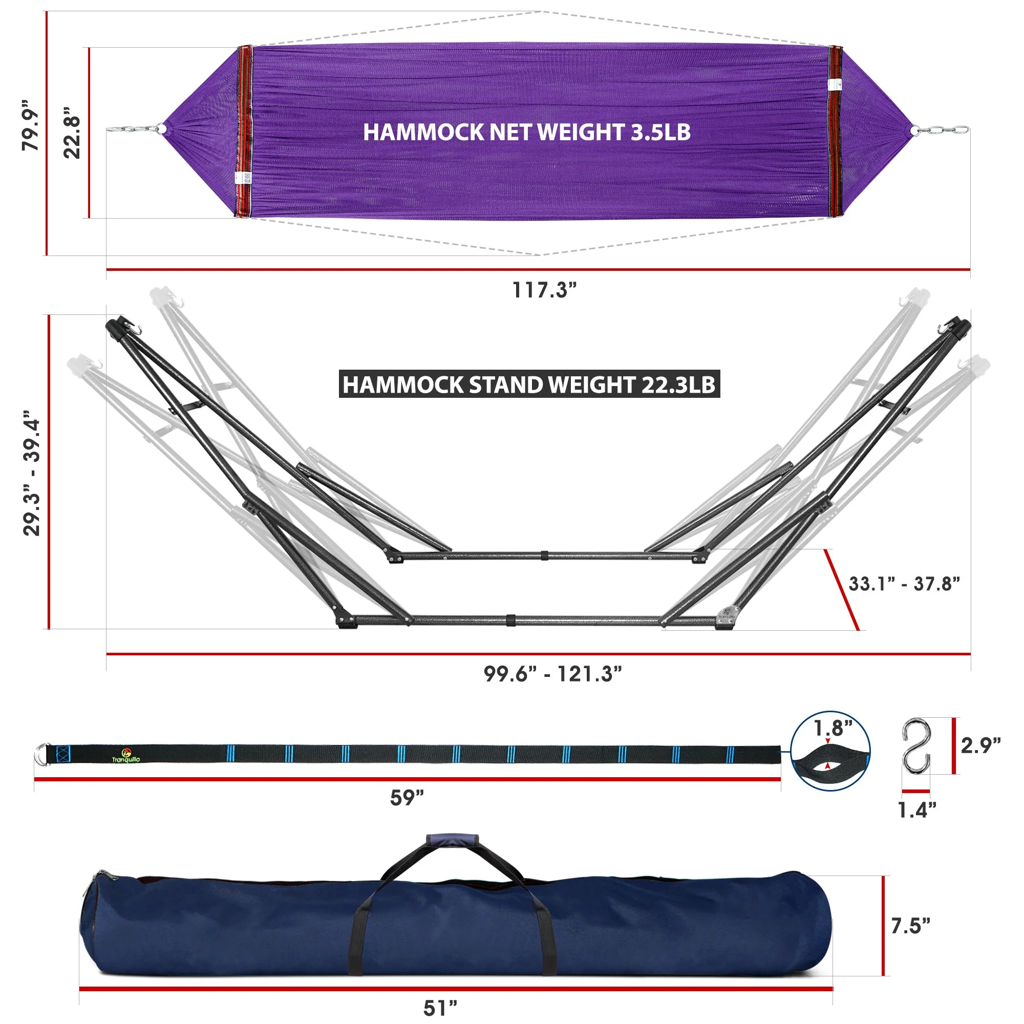 Tranquillo Comfort Set Original Hammock Stand for Ultimate Relaxation - Image 66