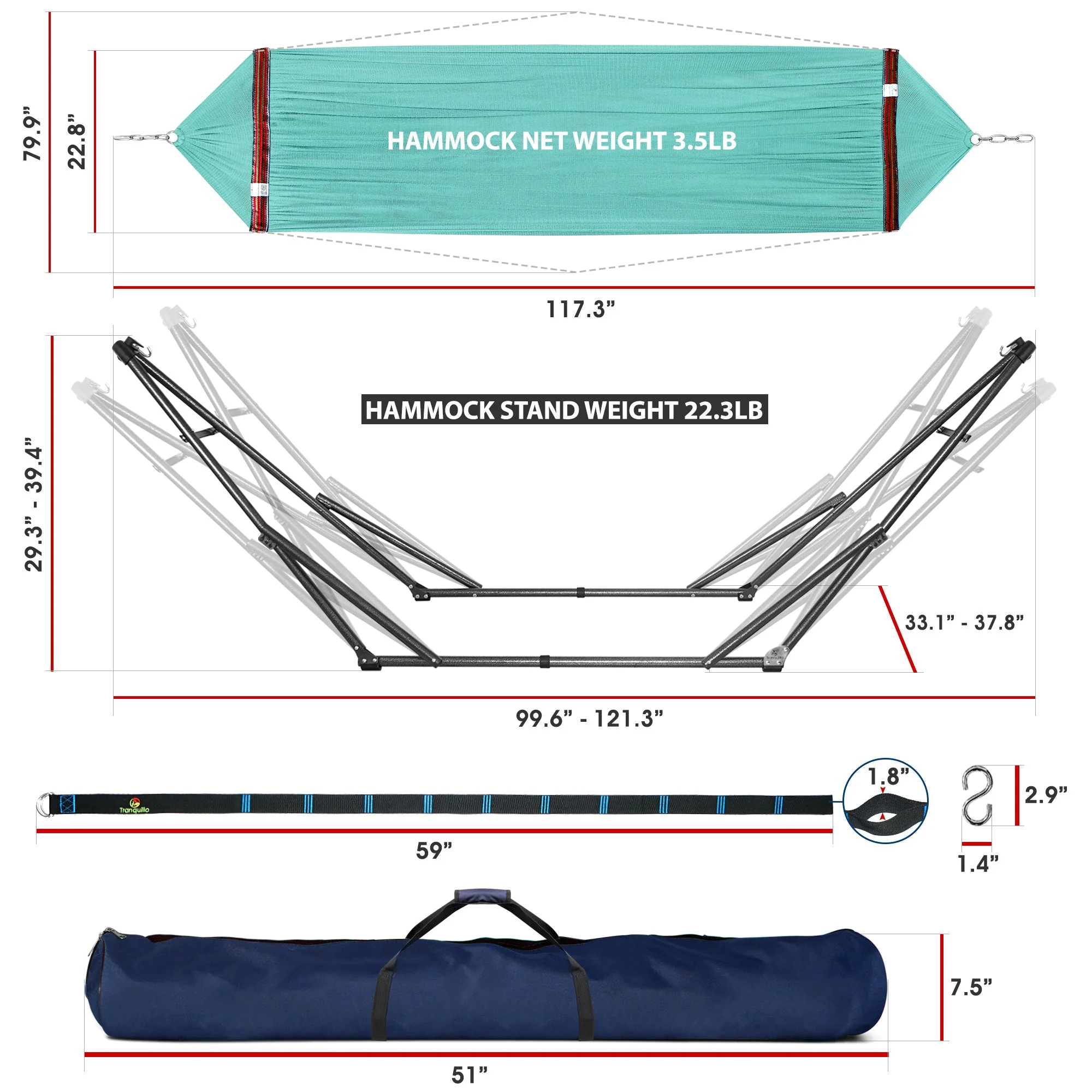 Tranquillo Comfort Set Original Hammock Stand for Ultimate Relaxation - Image 75