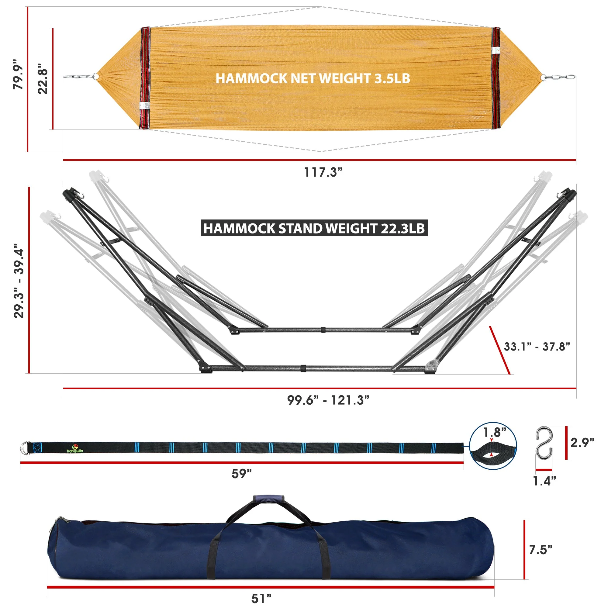 Tranquillo Comfort Set Original Hammock Stand for Ultimate Relaxation - Image 84