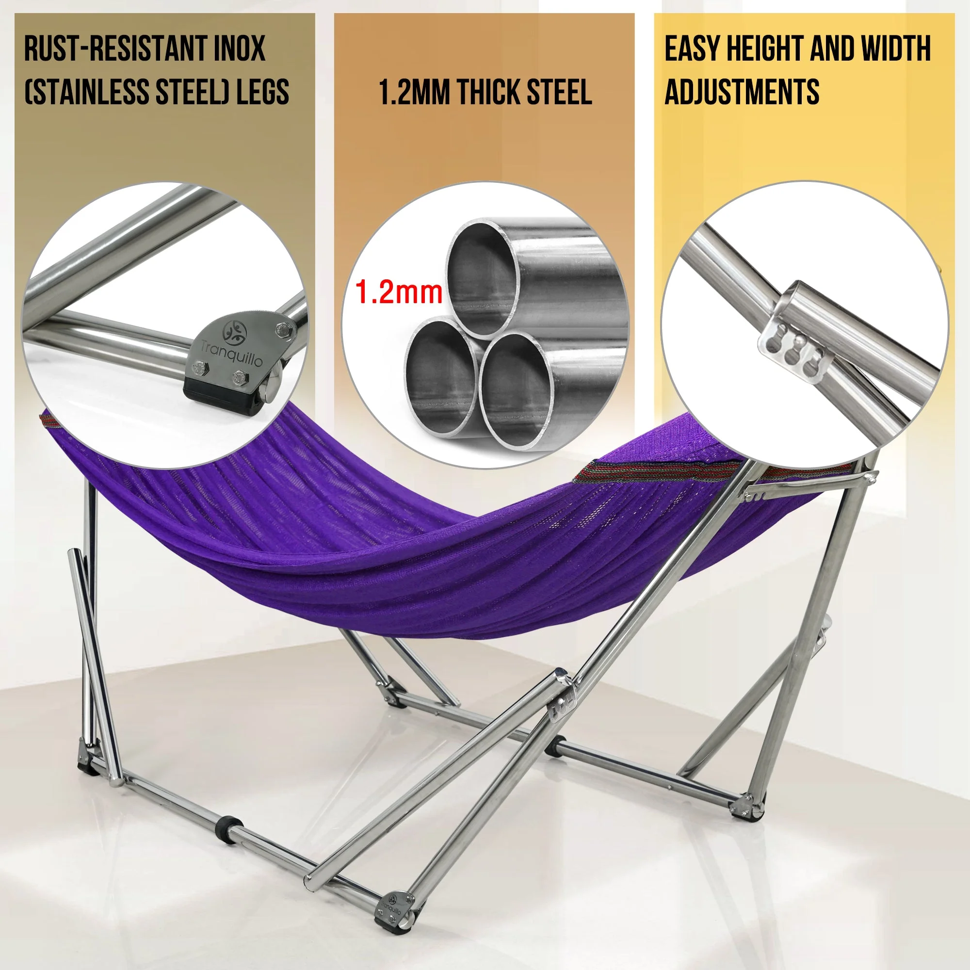 Tranquillo Original Stainless Steel Hammock Stand for Ultimate Relaxation - Image 51